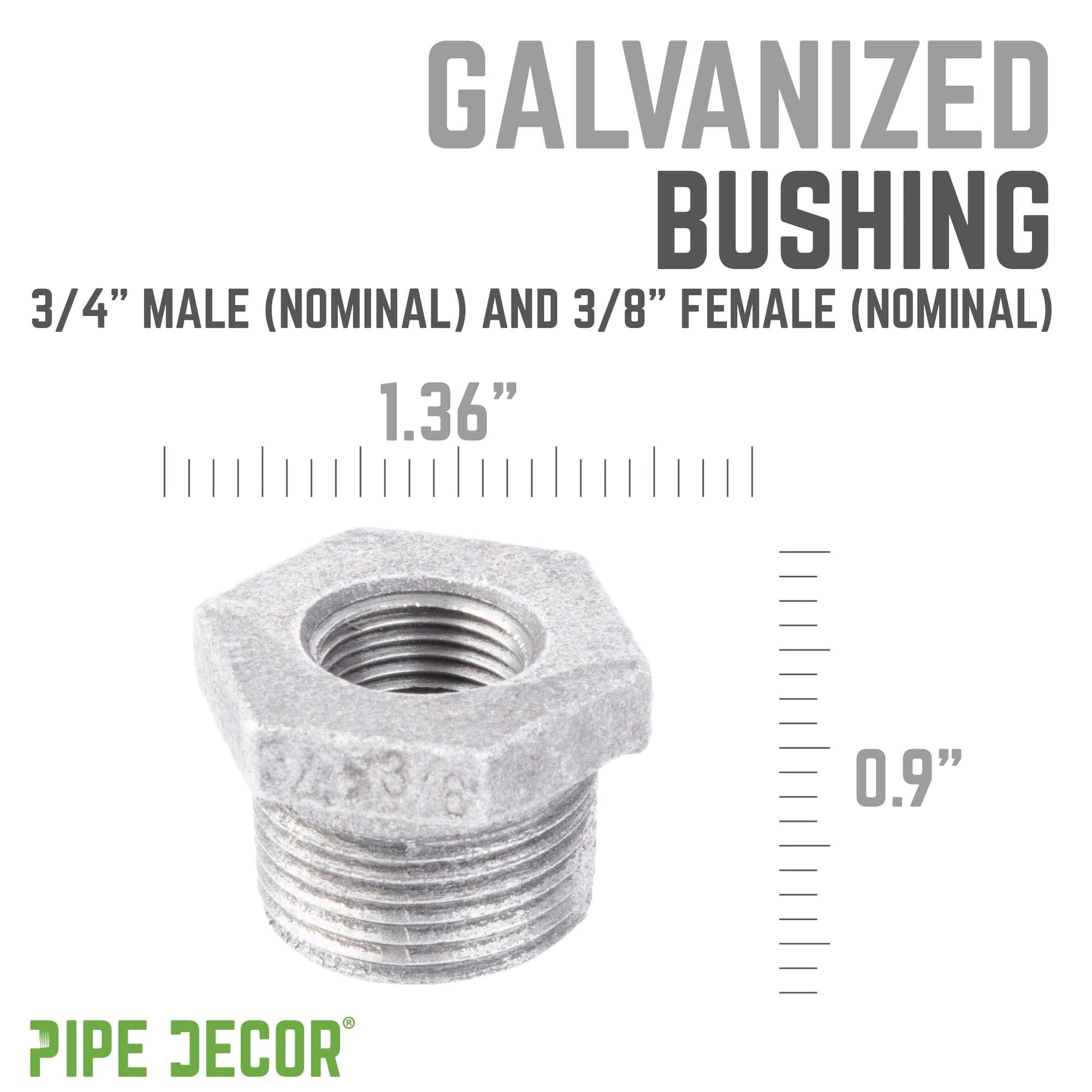 3/4 in. x 3/8 in. Galvanized Iron Bushing
