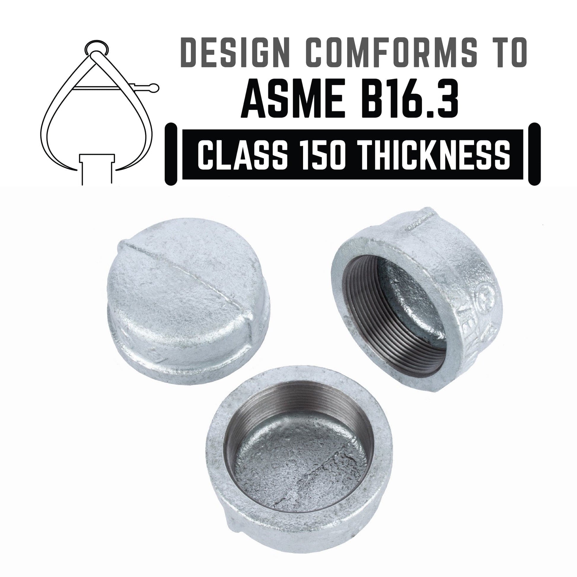 2 in. Galvanized Iron Cap