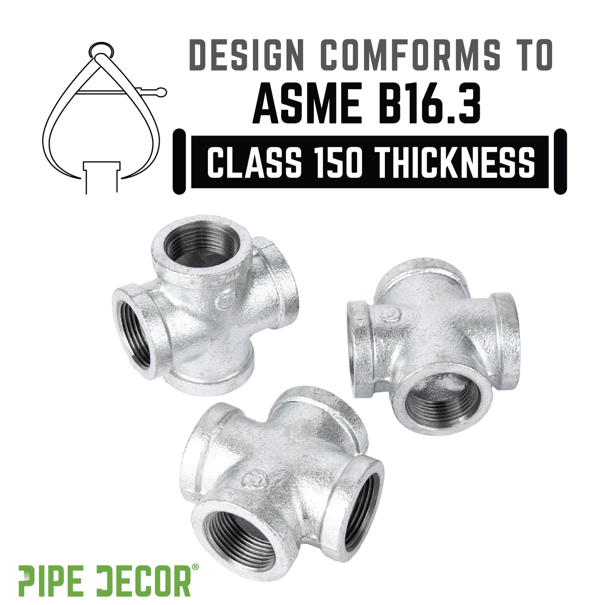 2 in. Galvanized Iron Cross