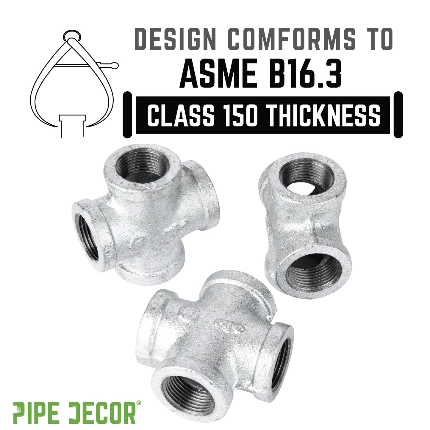 3/4 in. Galvanized Iron Cross