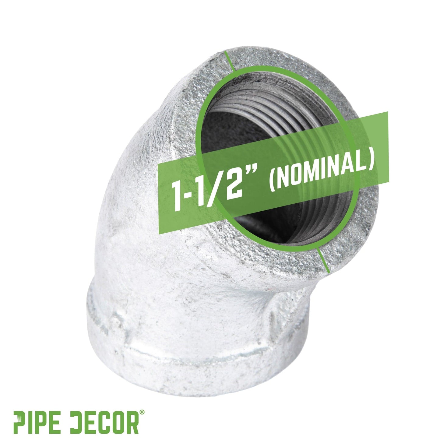 1 1/2 in.  Galvanized Iron 45 Degree Elbow