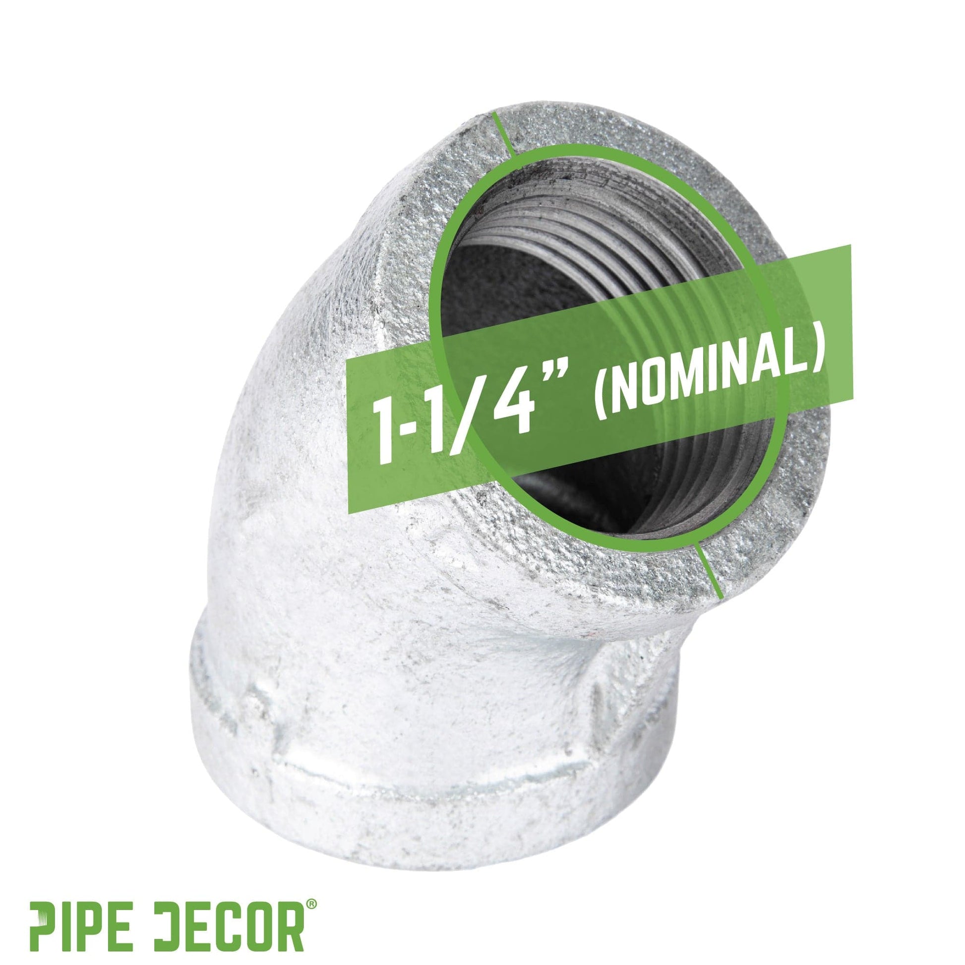 1 1/4 in. Galvanized Iron 45 Degree Elbow