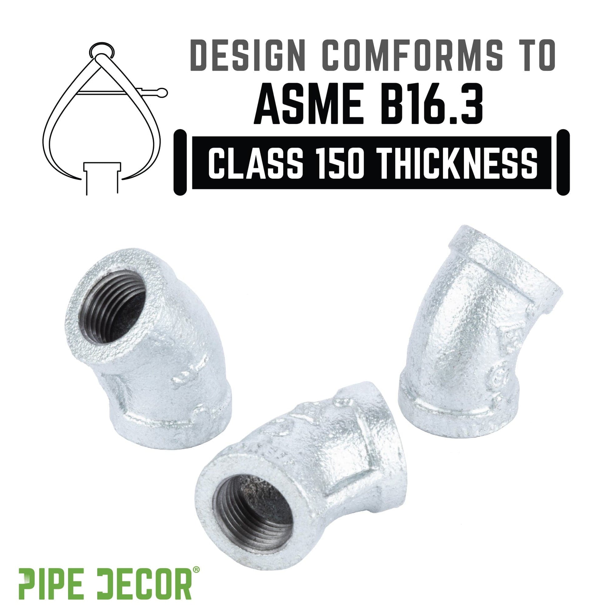 1/2 in. Galvanized Iron 45 Degree Elbow