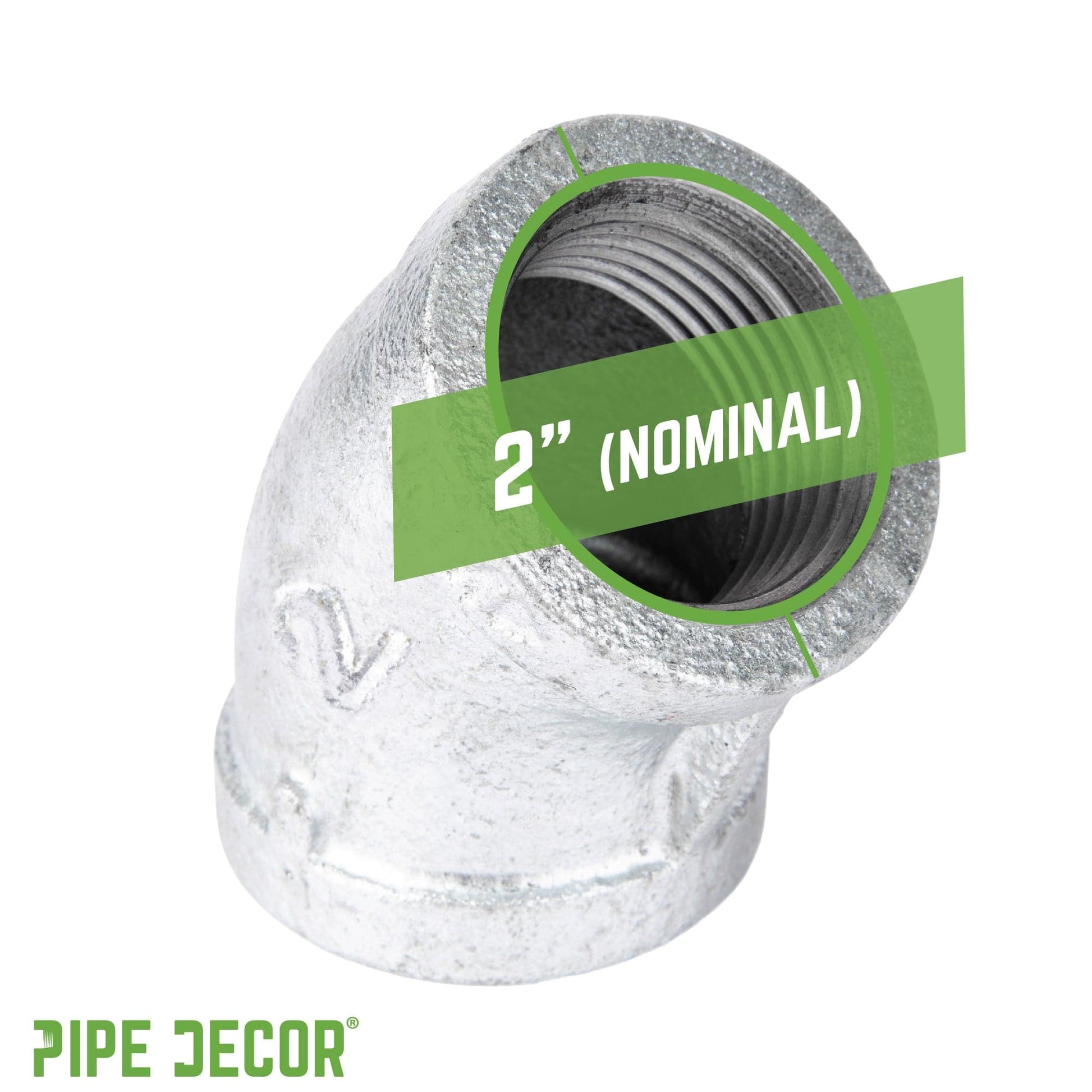 2 in.  Galvanized Iron 45 Degree Elbow