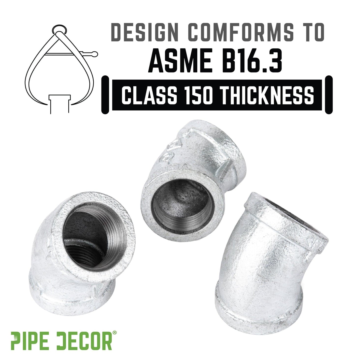 3/4 in. Galvanized Iron 45 Degree Elbow