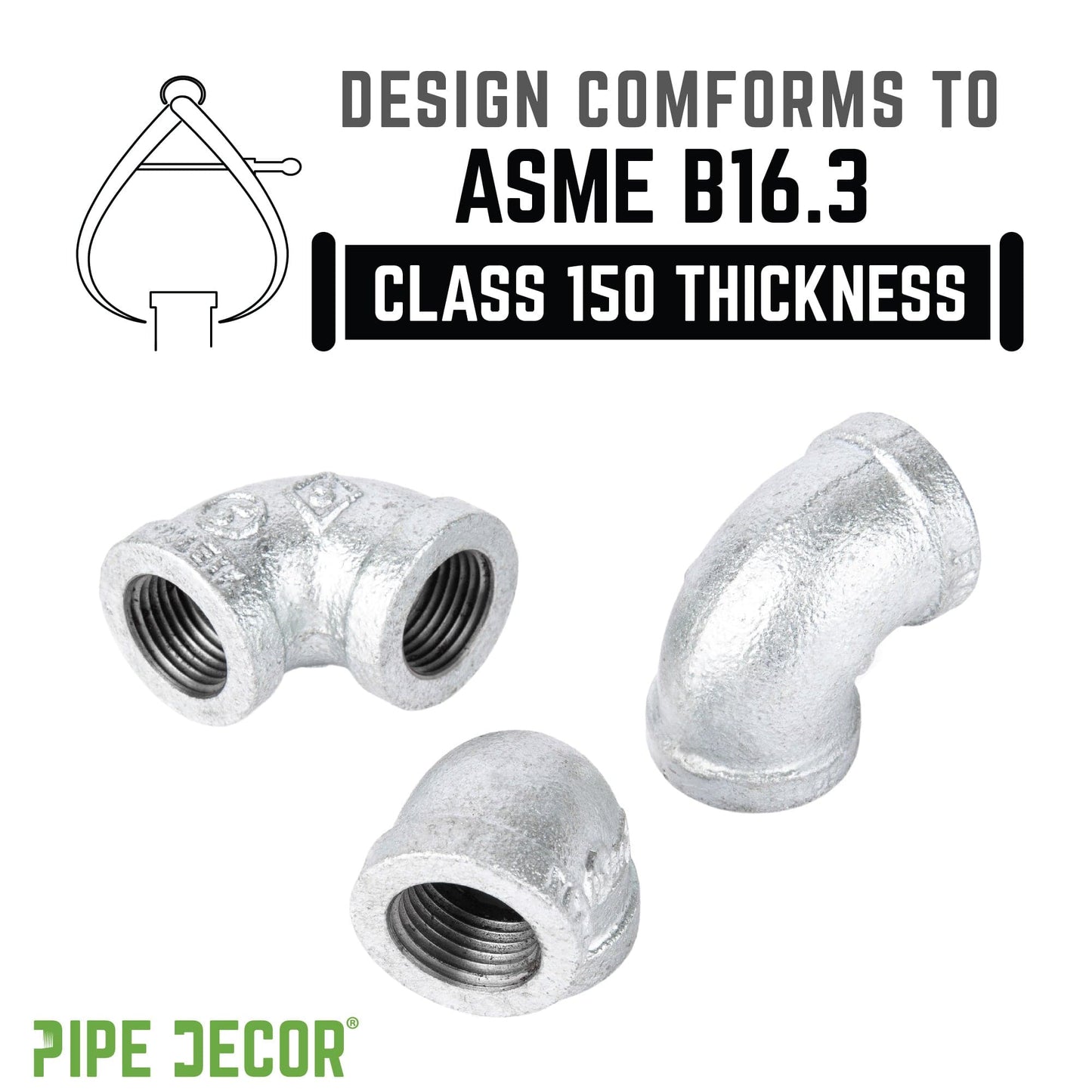 1/2 in. Galvanized Iron 90 Degree Elbow