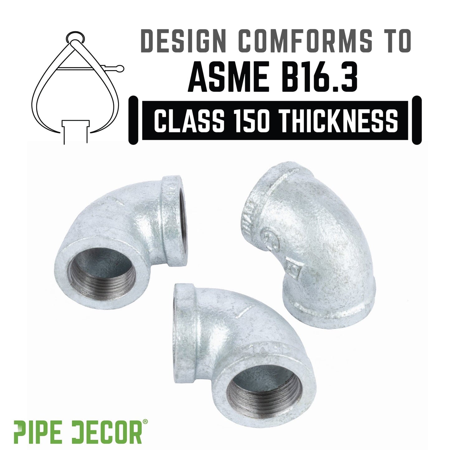 1 in. Galvanized Iron 90 Degree Elbow