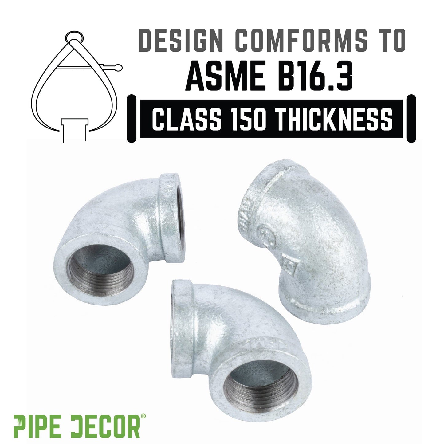 3/4 in. Galvanized Iron 90 Degree Elbow