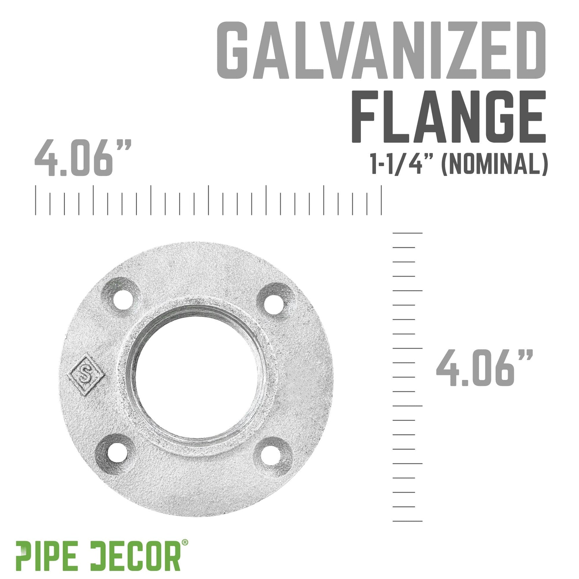 1 1/4 in.  Galvanized Iron Floor Flange