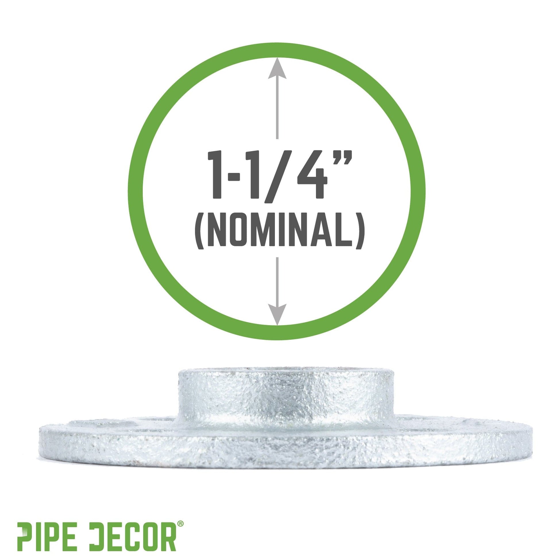 1 1/4 in.  Galvanized Iron Floor Flange