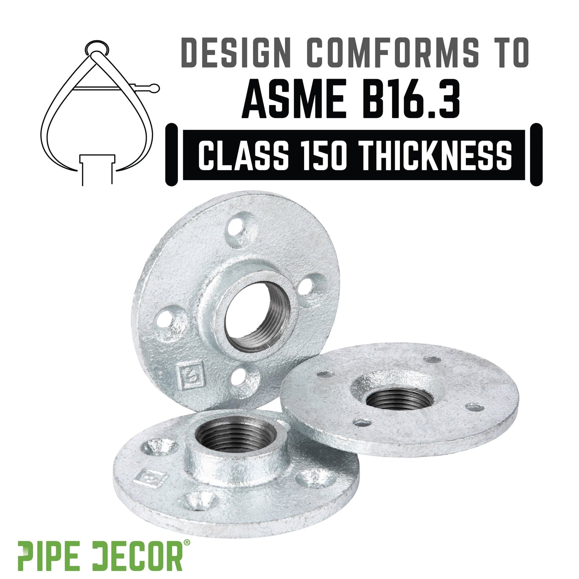 1/4 in. Galvanized Iron Floor Flange