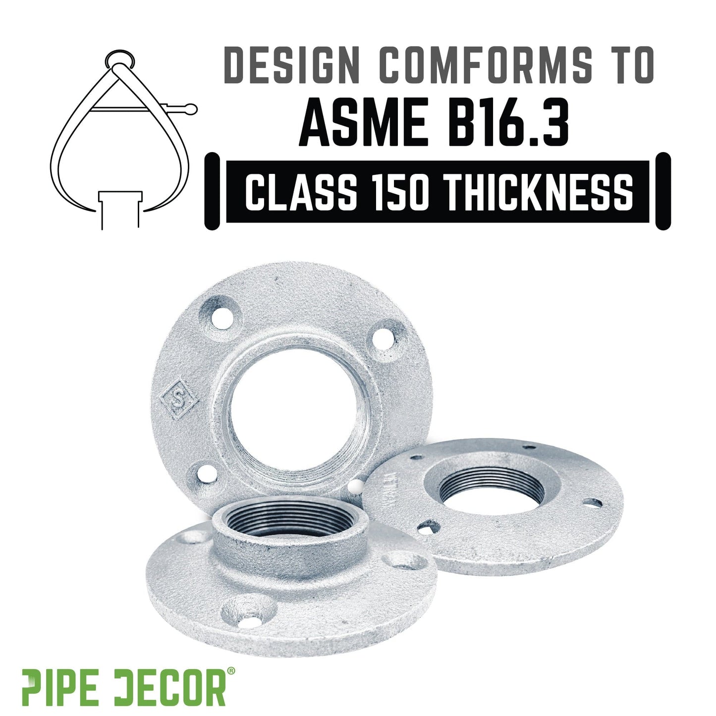 2 in.  Galvanized Iron Floor Flange