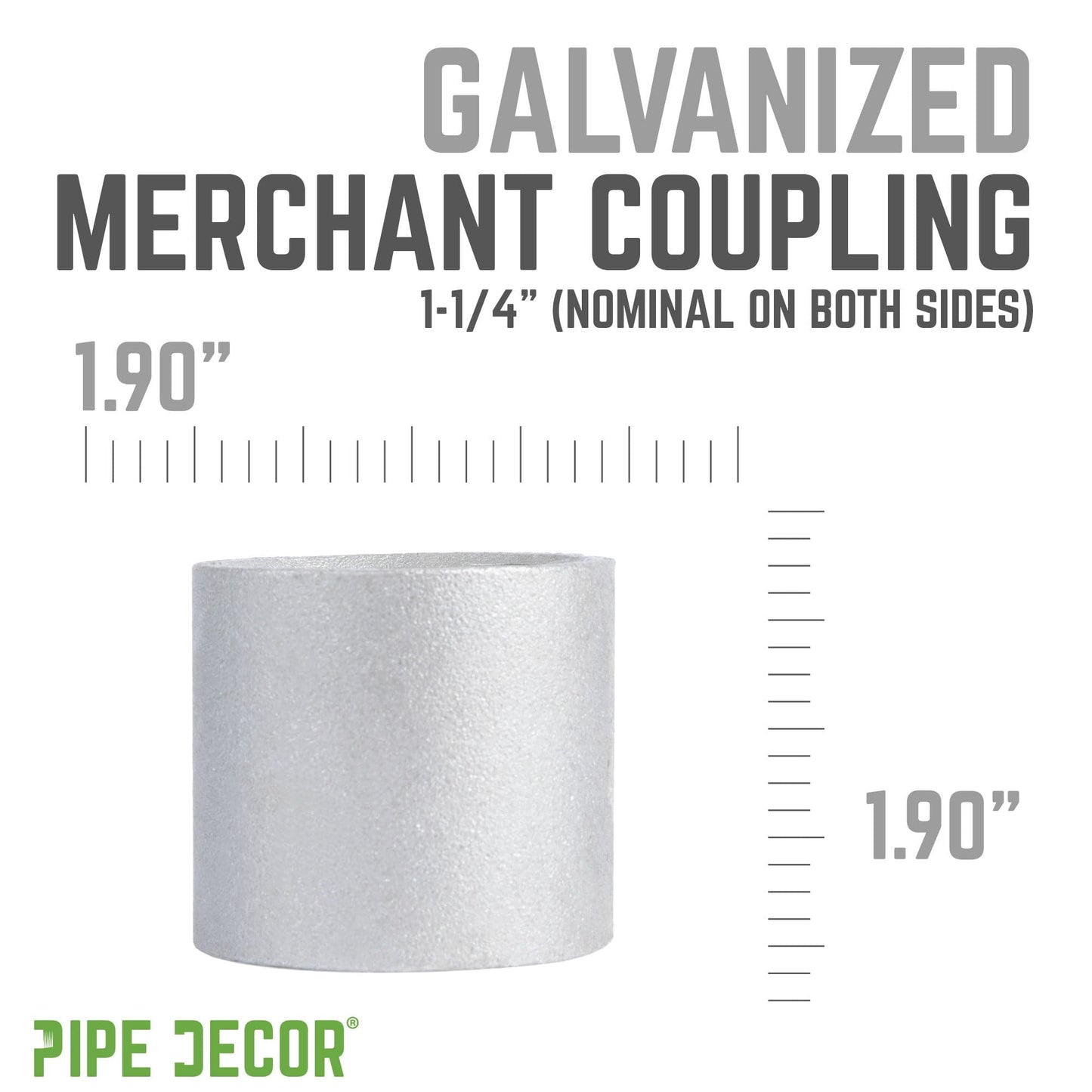 1 1/4 in. Galvanized Steel Merchant Coupling