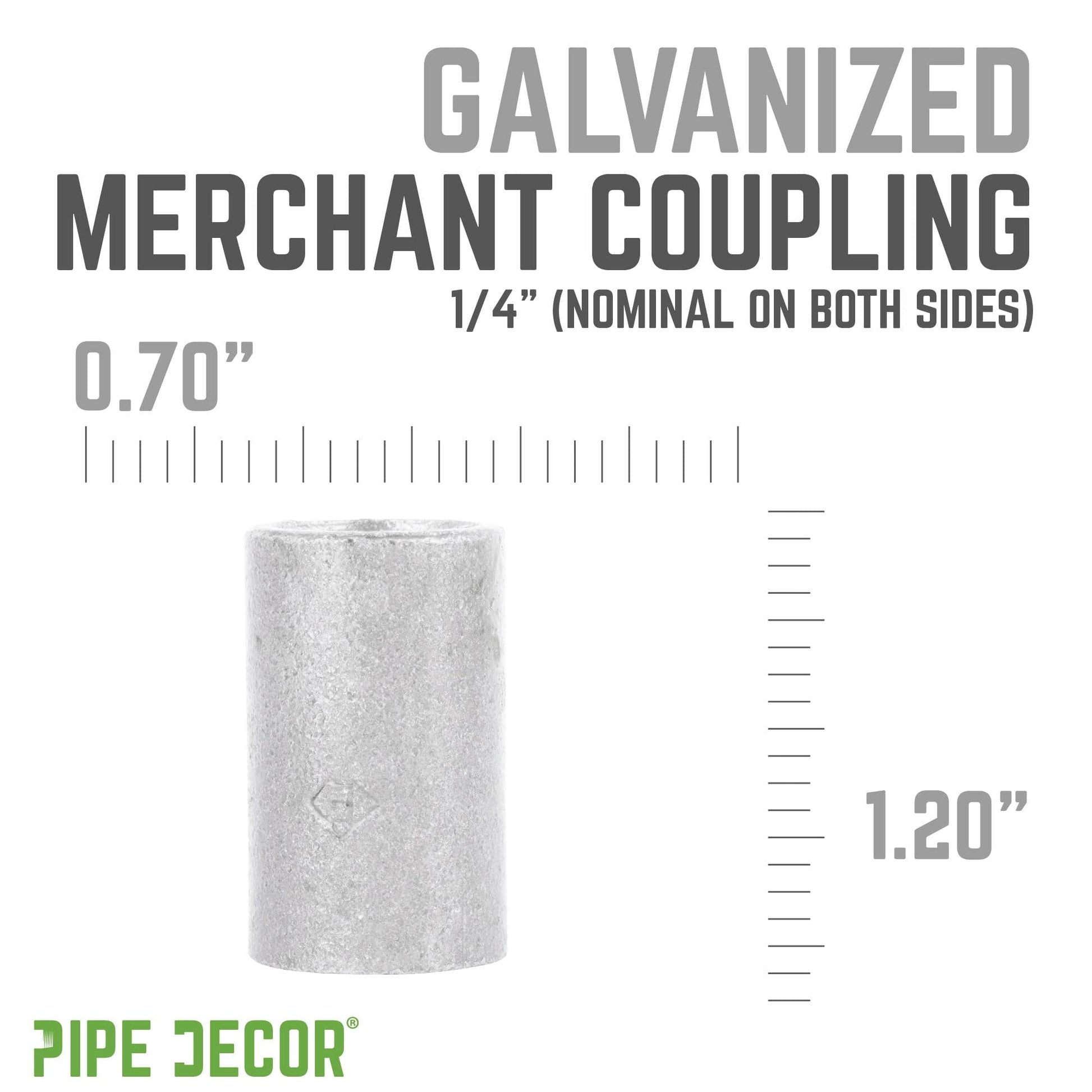 1/4 in. Galvanized Steel Merchant Coupling