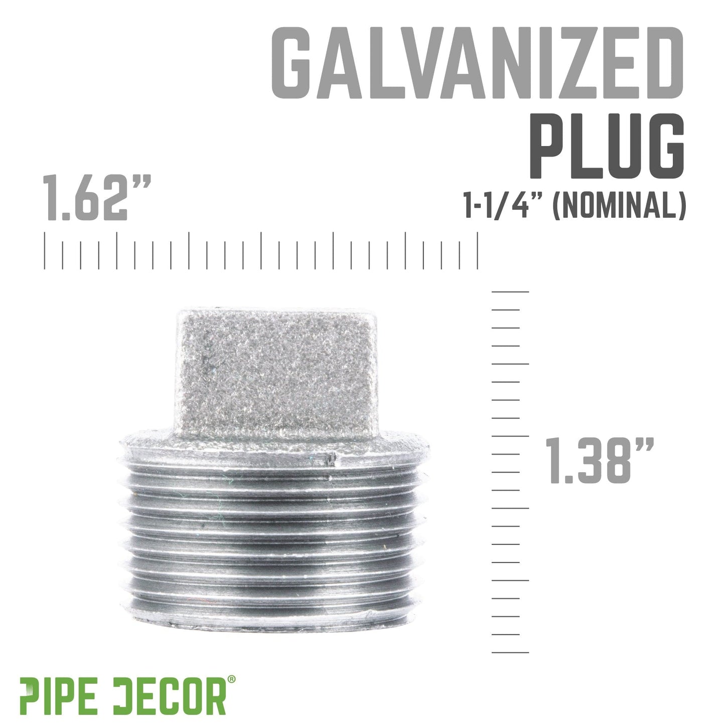 1 1/4 in. Galvanized Iron Plug