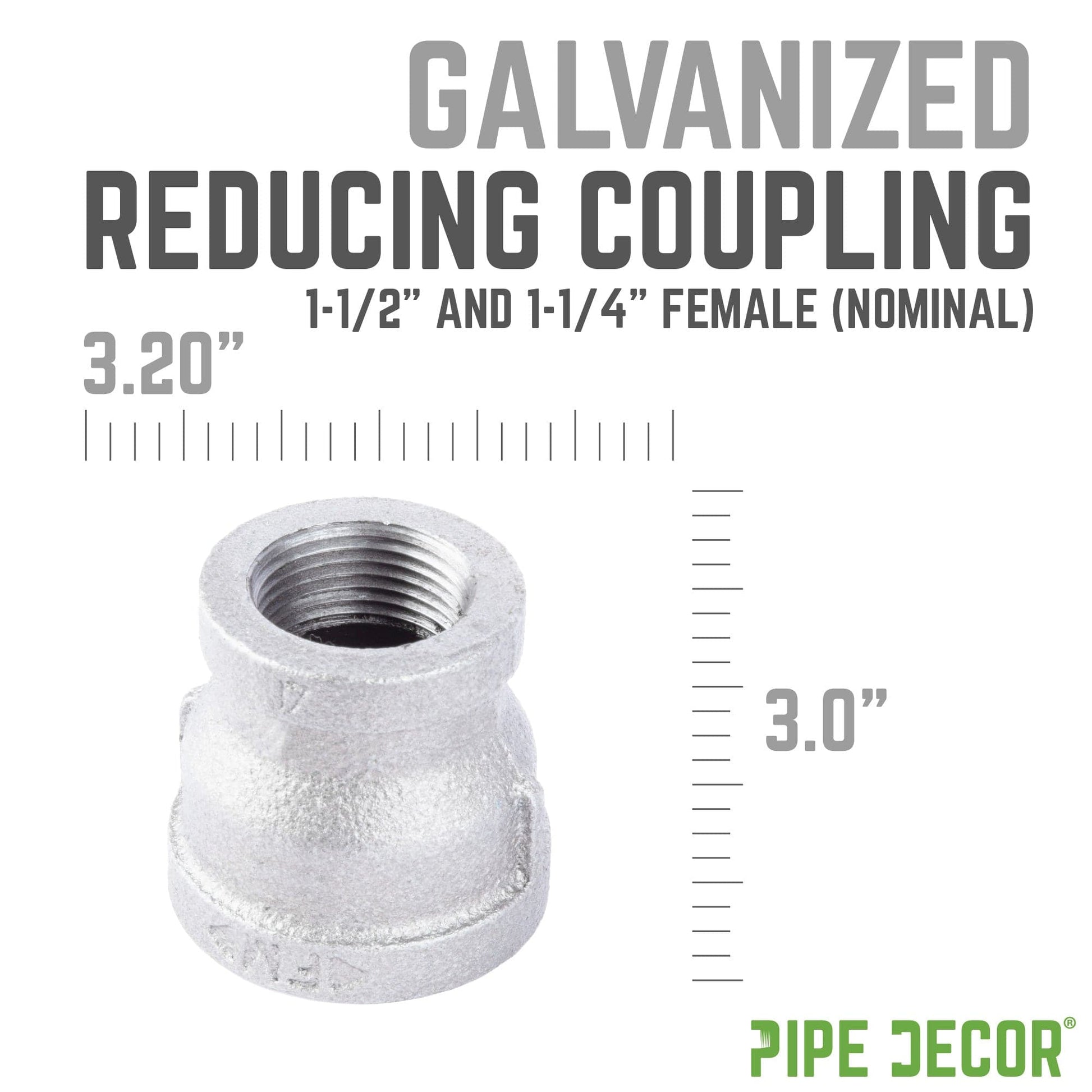 1 1/2 in. x 1 1/4 in. Galvanized Iron Reducing Coupling