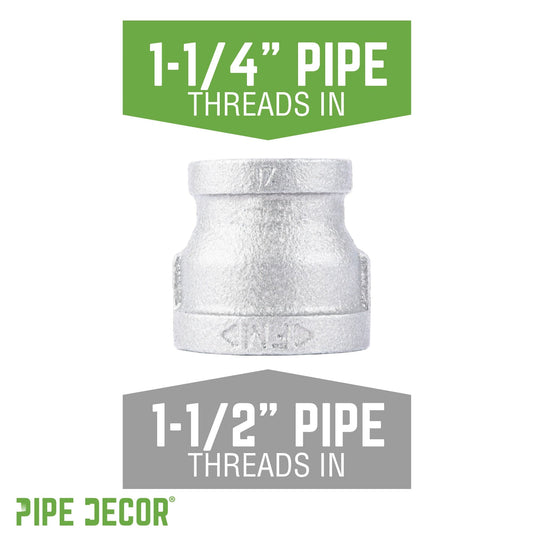 1 1/2 in. x 1 1/4 in. Galvanized Iron Reducing Coupling