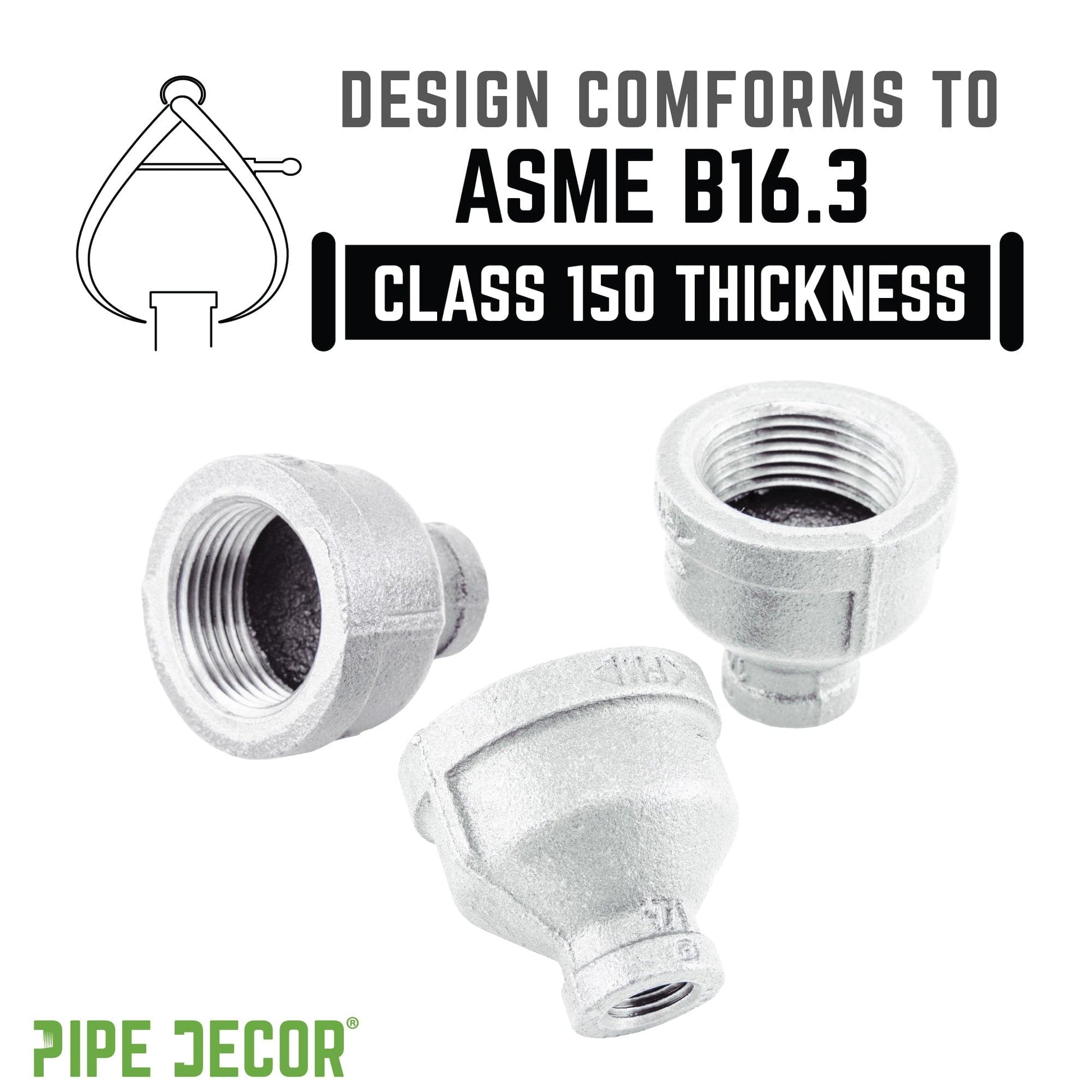 1 1/2 in. x 1/2 in. Galvanized Iron Reducing Coupling