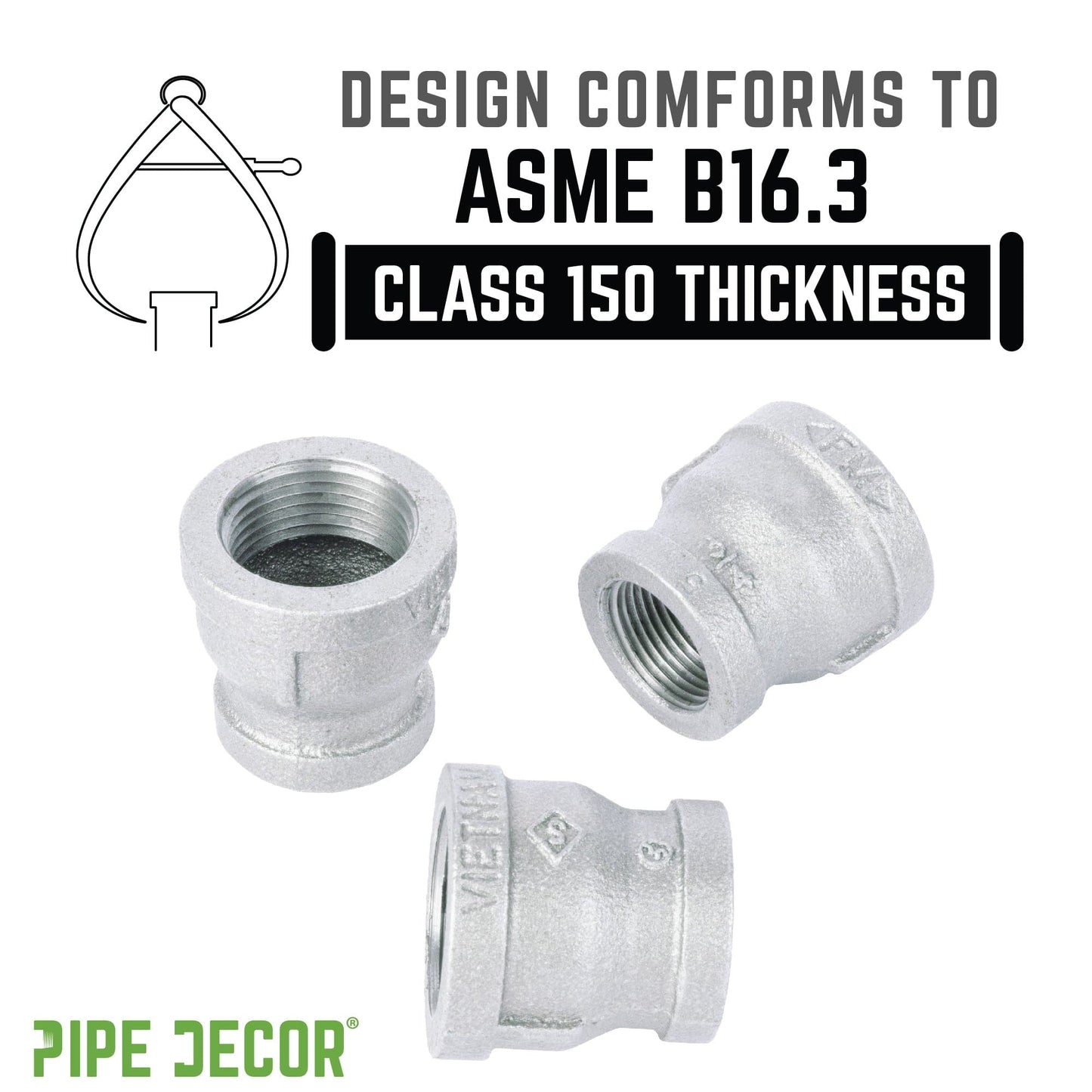 1/2 in. x 3/8 in. Galvanized Iron Reducing Coupling