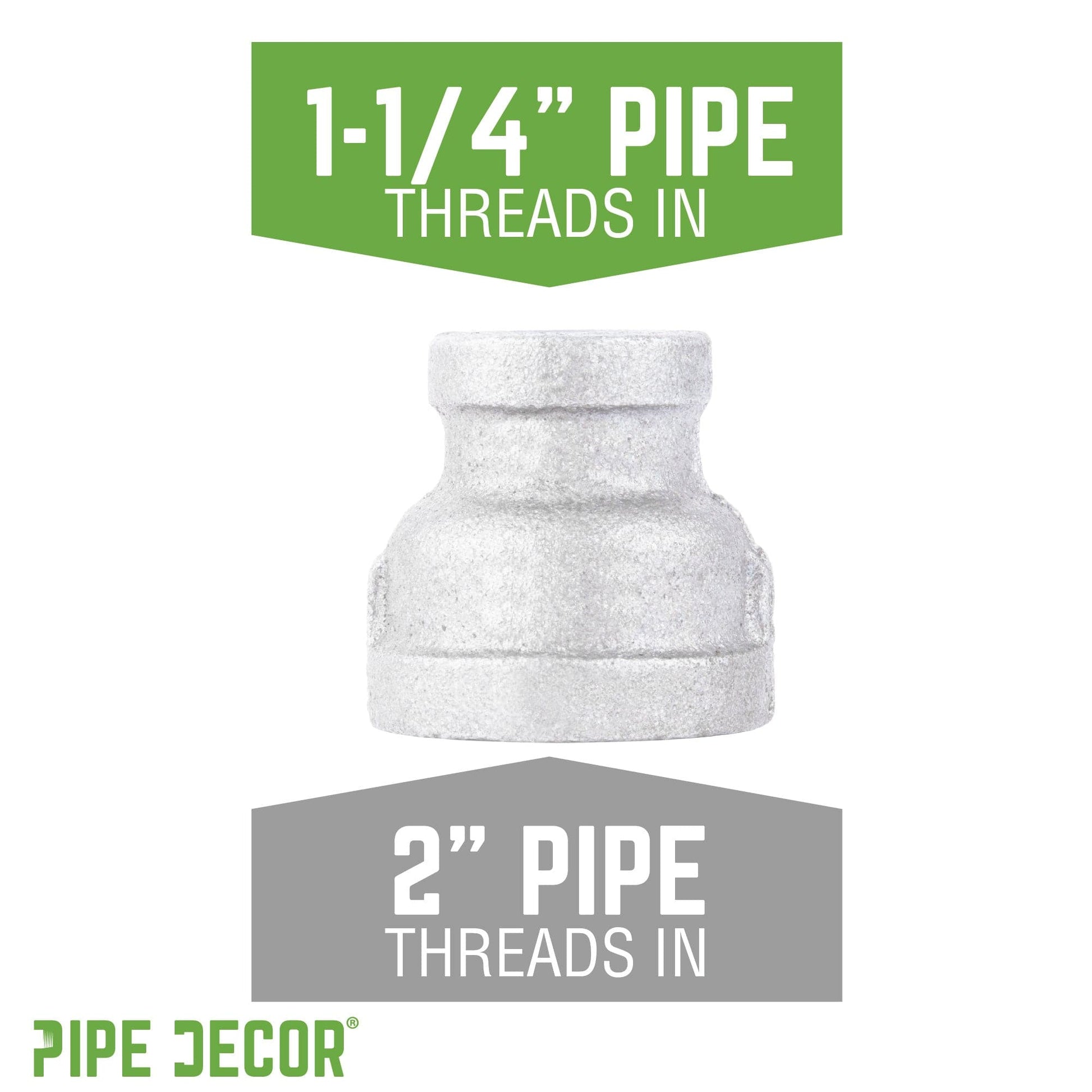 2 in. x 1 1/4 in. Galvanized Iron Reducing Coupling