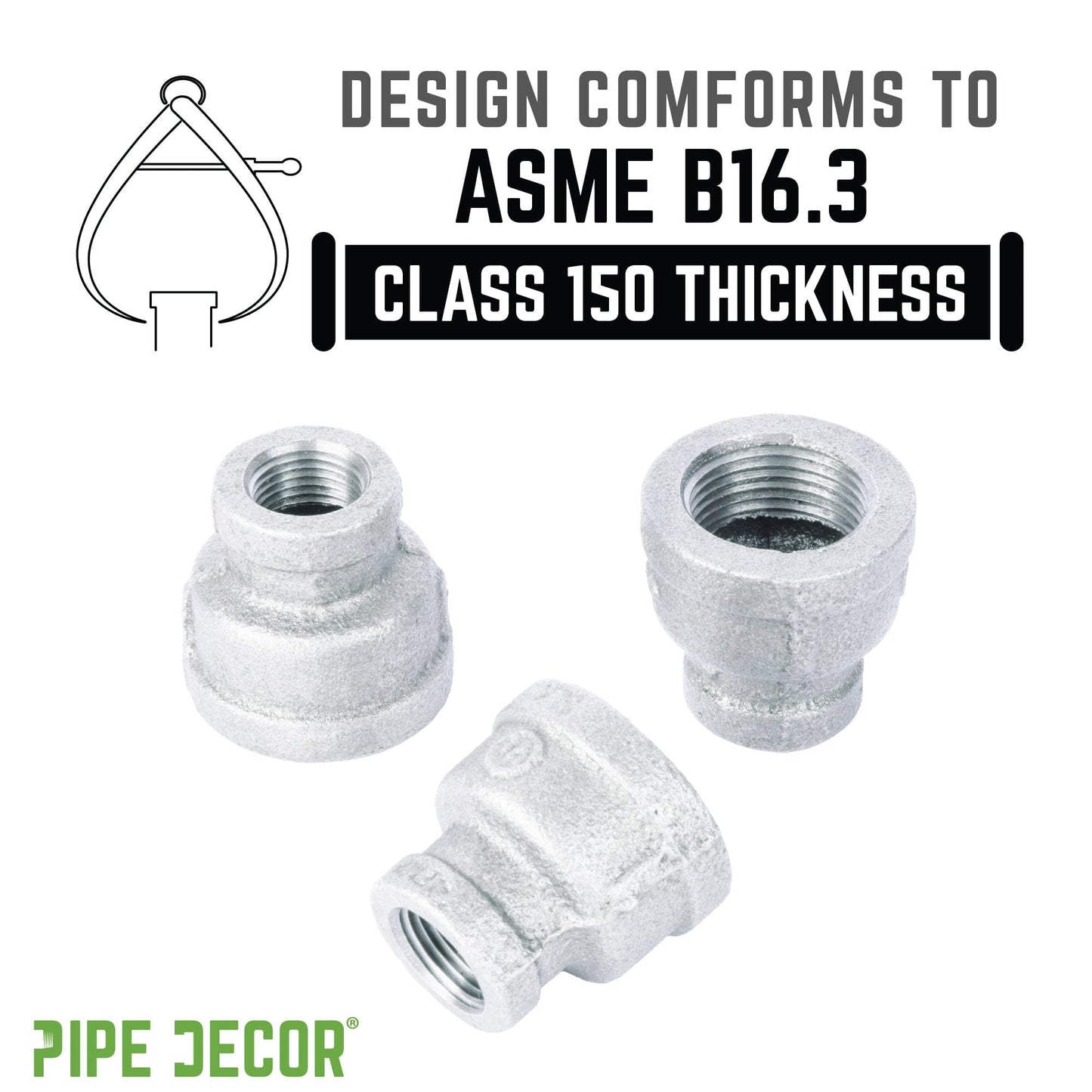 2 in. x  1 in. Galvanized Iron Reducing Coupling