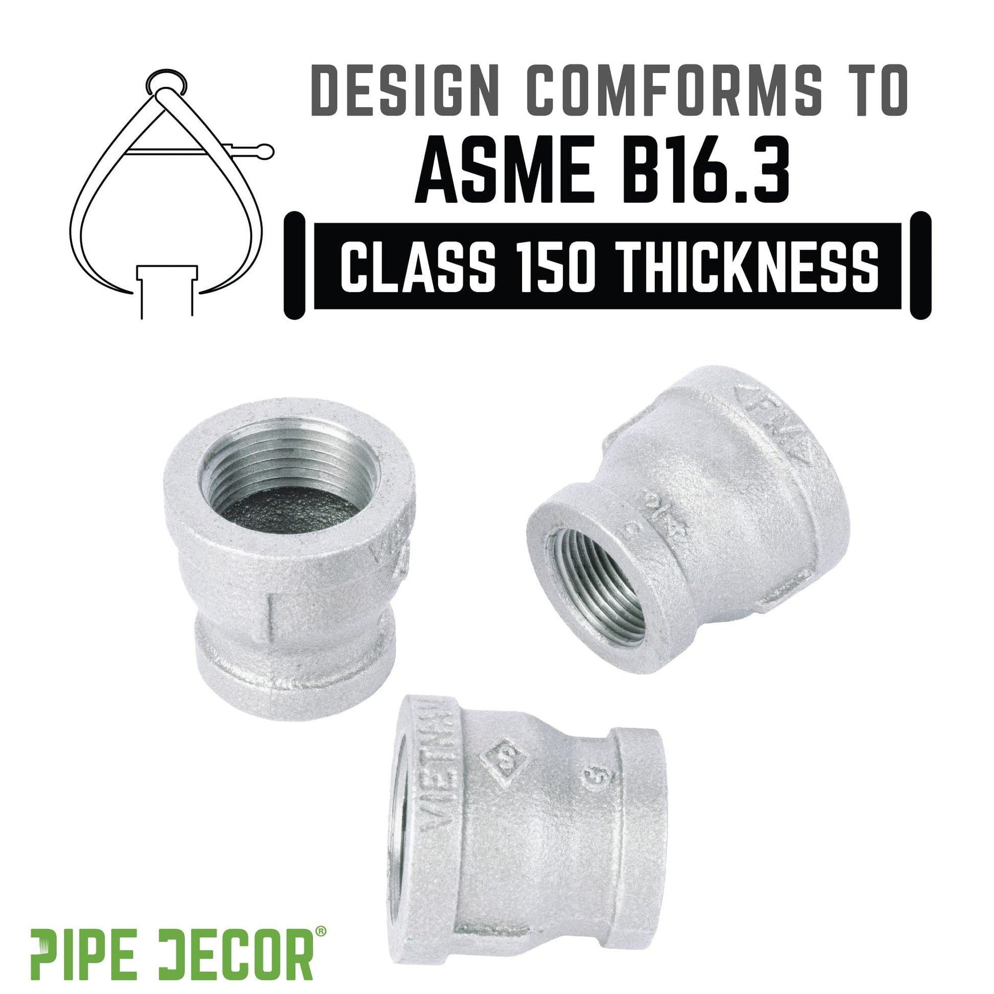 3/4 in. x 1/4 in. Galvanized Iron Reducing Coupling