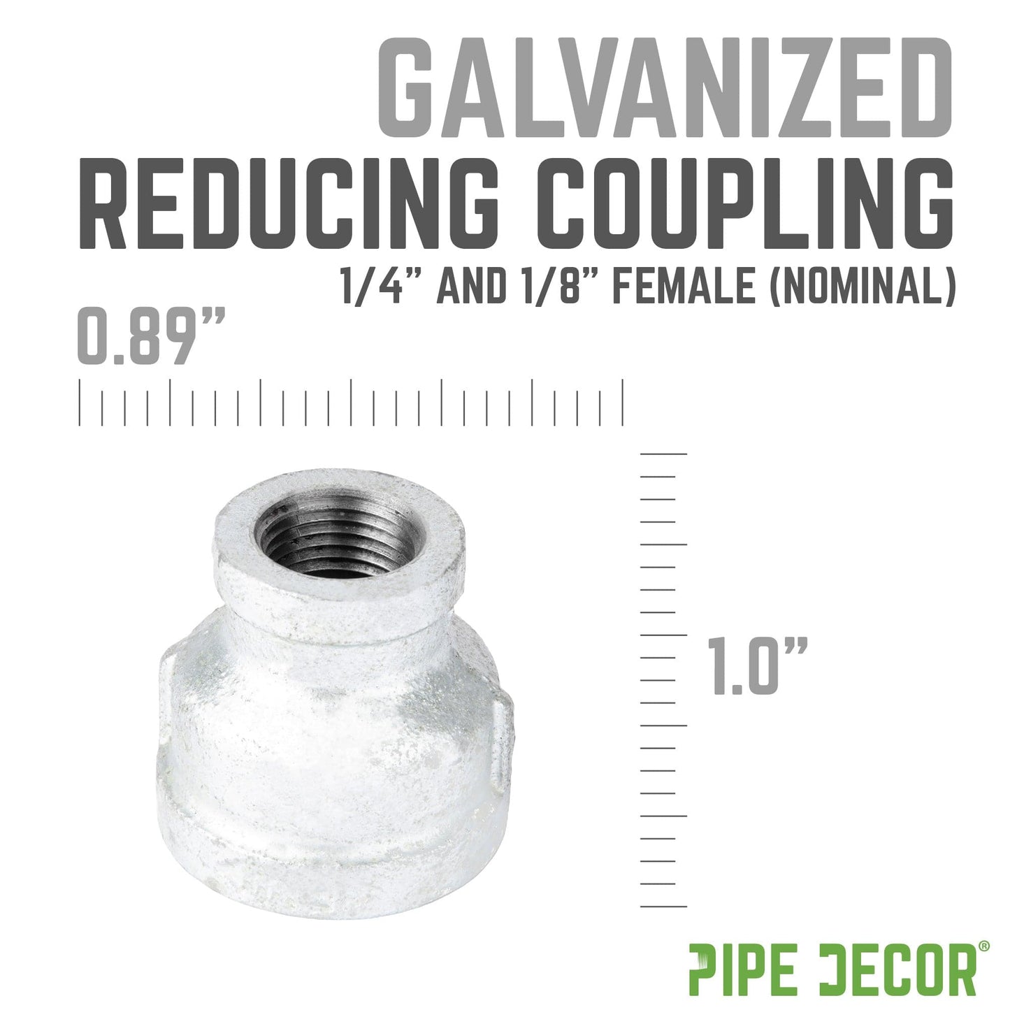 1/4 in. x 1/8 in. Galvanized Iron Reducing Coupling