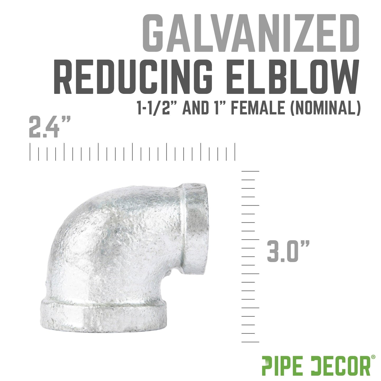 1 1/2 in. x 1 in. Galvanized Iron Reducing Elbow