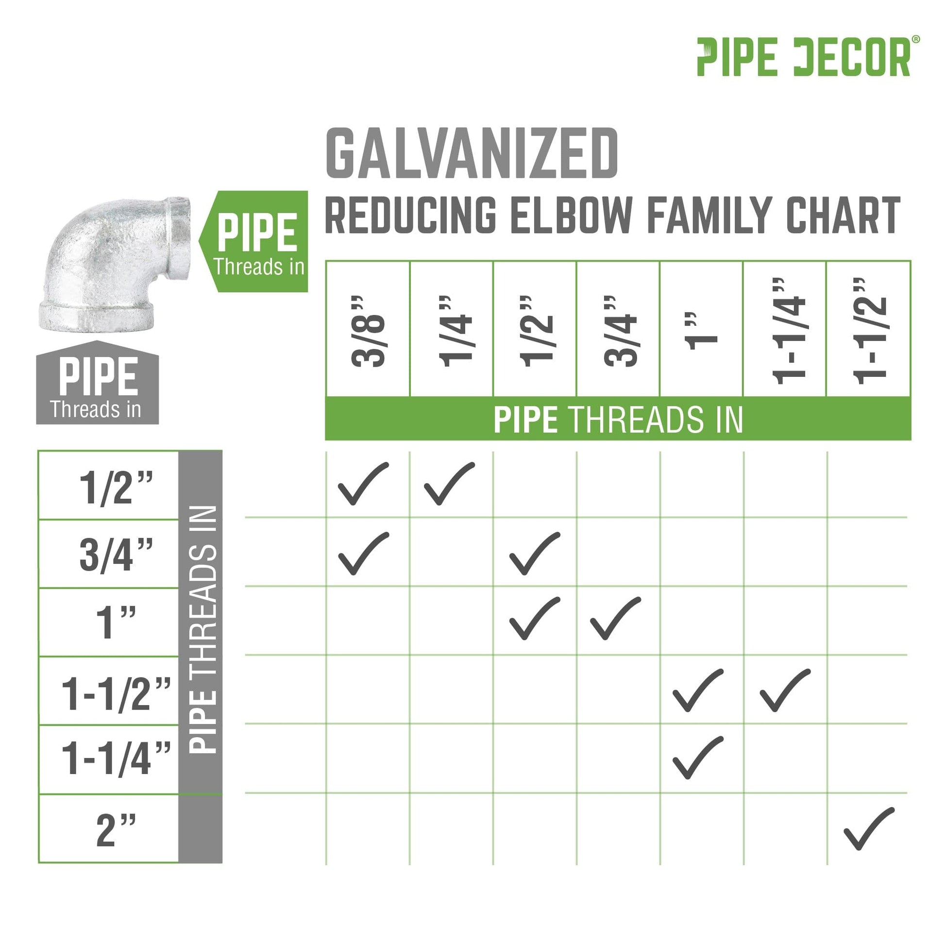 1 1/2 in. x 1 in. Galvanized Iron Reducing Elbow