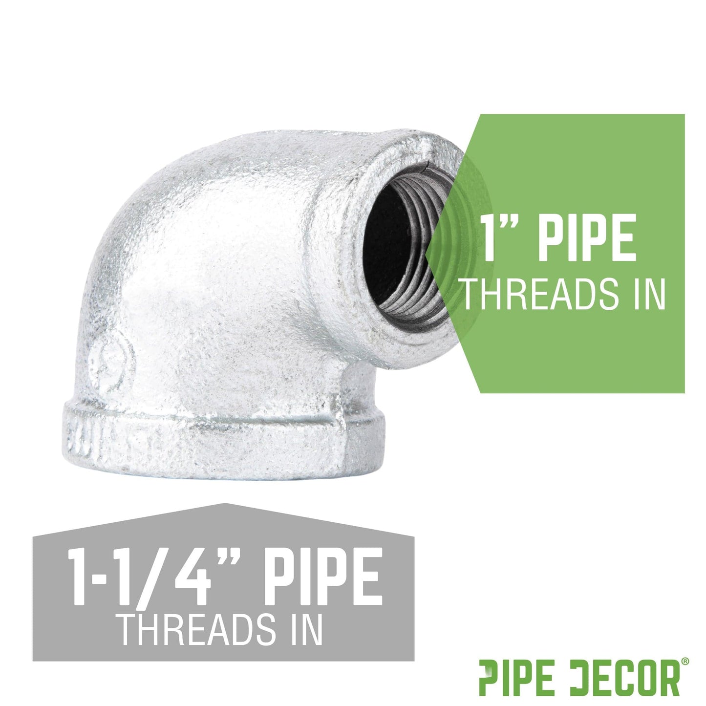 1 1/4 in. x 1 in. Galvanized Iron Reducing Elbow