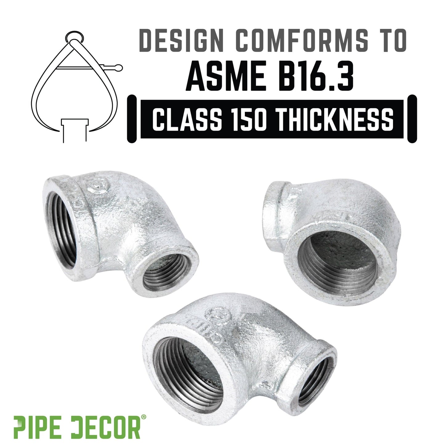 3/4 in. x 3/8 in. Galvanized Iron Reducing Elbow