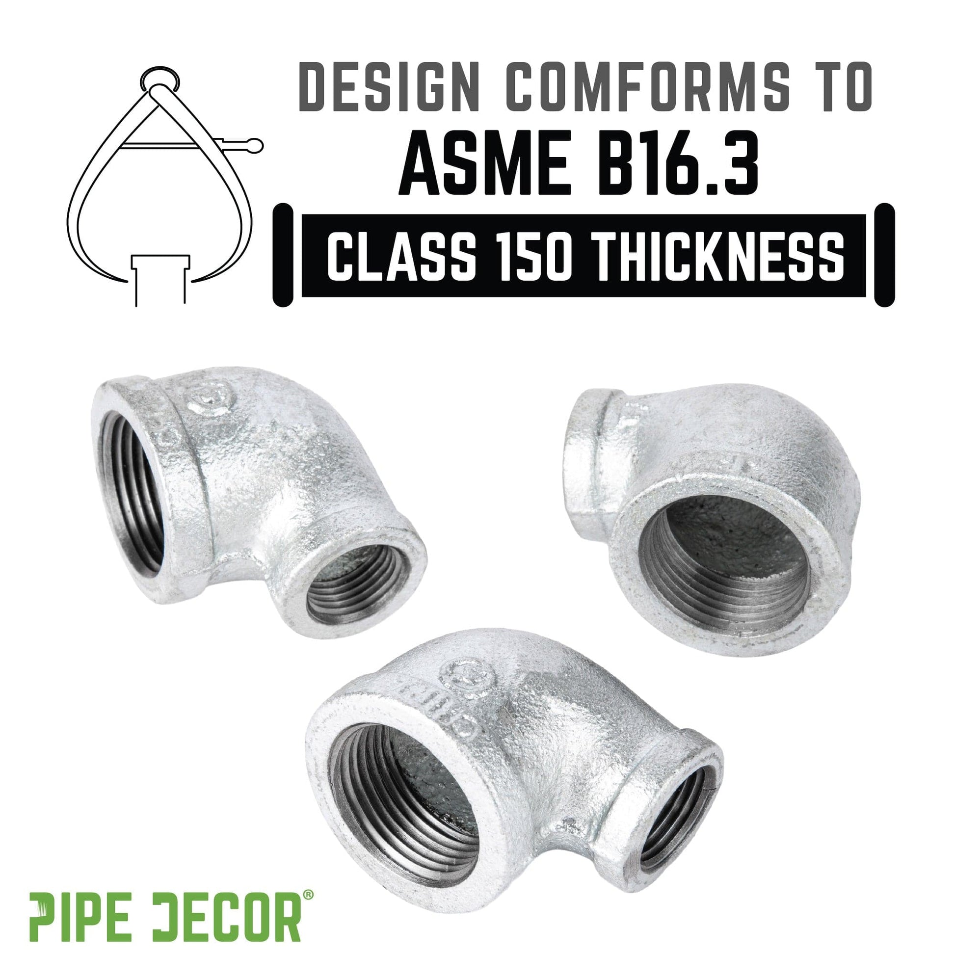 3/4 in. x 3/8 in. Galvanized Iron Reducing Elbow