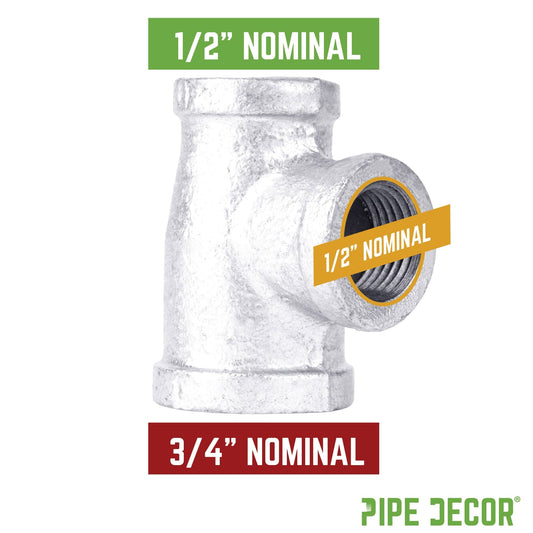 3/4 in. x 1/2 in. x 1/2 in. Galvanized Reducing Tee