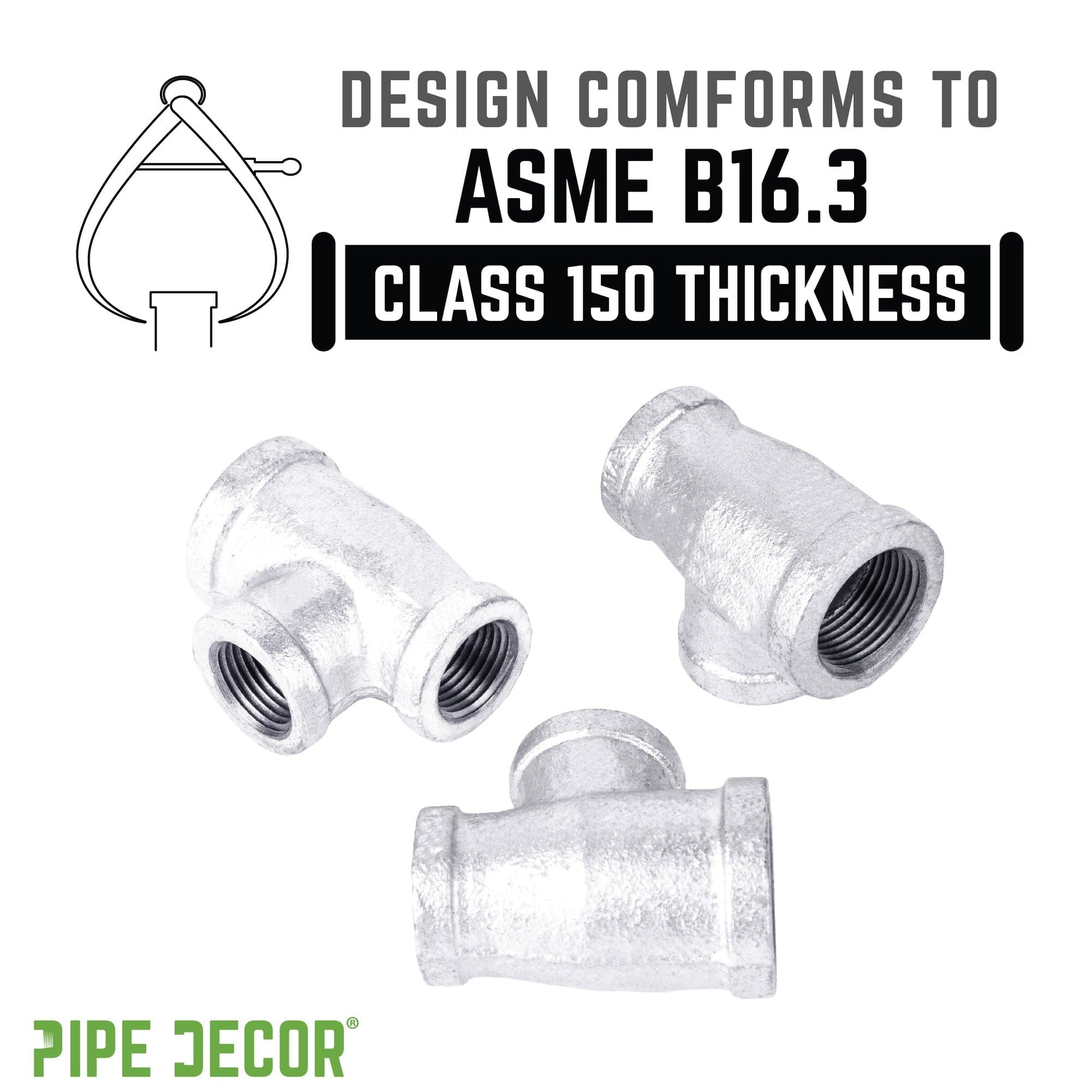 3/4 in. x 1/2 in. x 3/4 in. Galvanized Reducing Tee