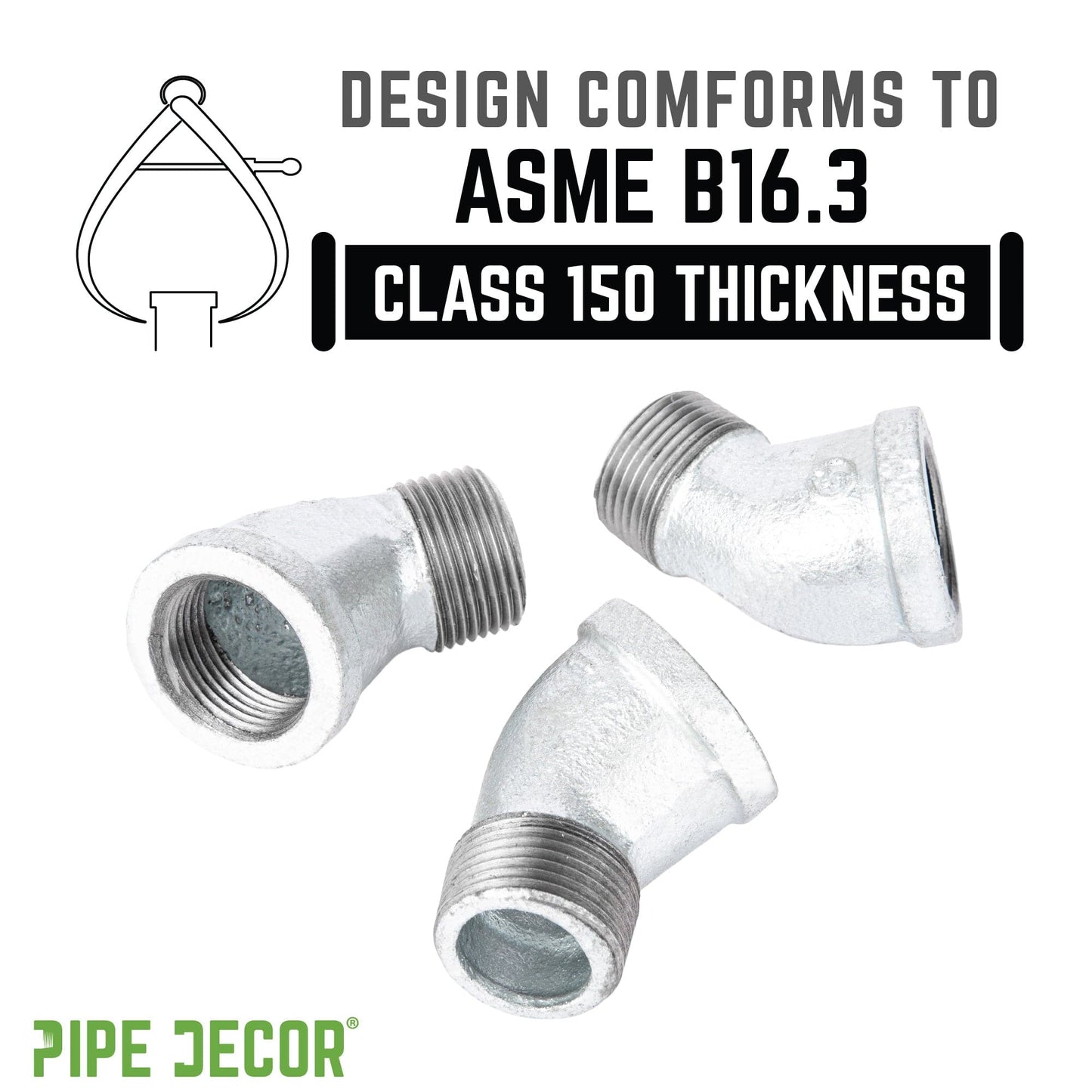 1 1/2 in. Galvanized Iron 45 Degree Street Elbow