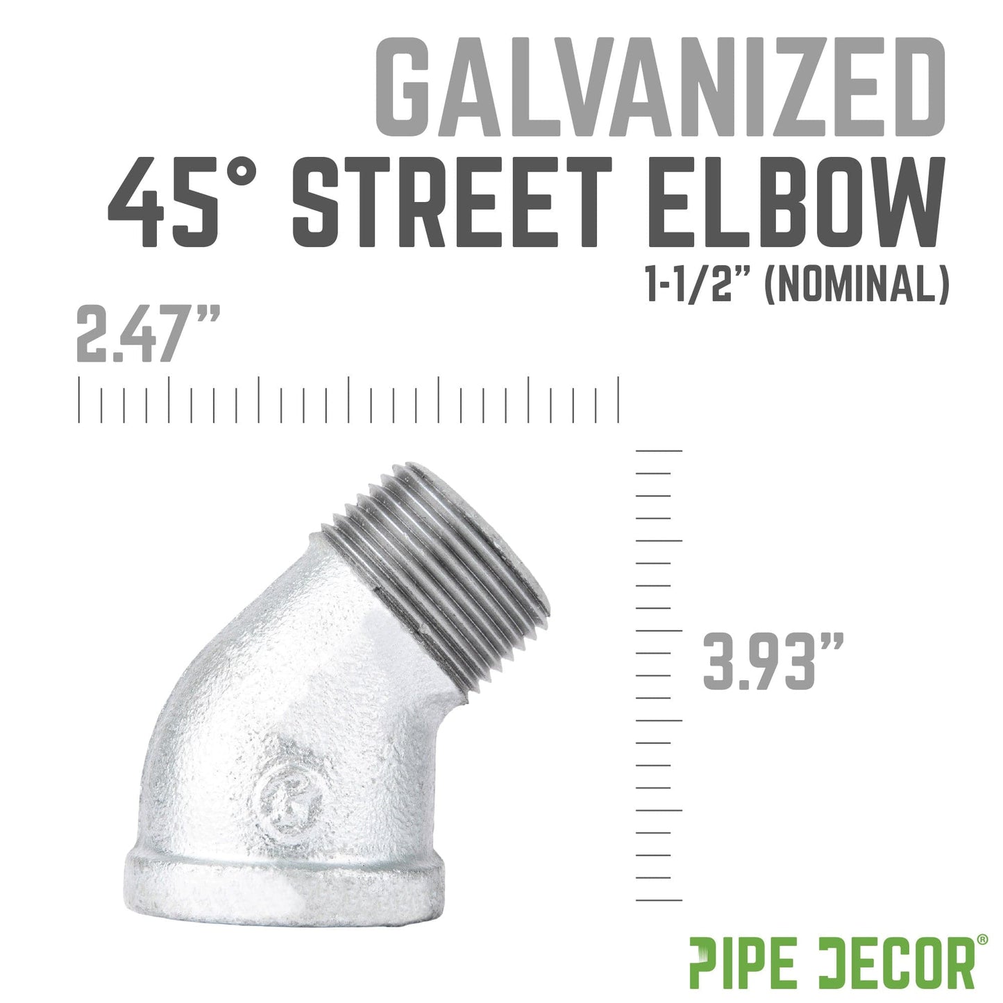 1 1/2 in. Galvanized Iron 45 Degree Street Elbow