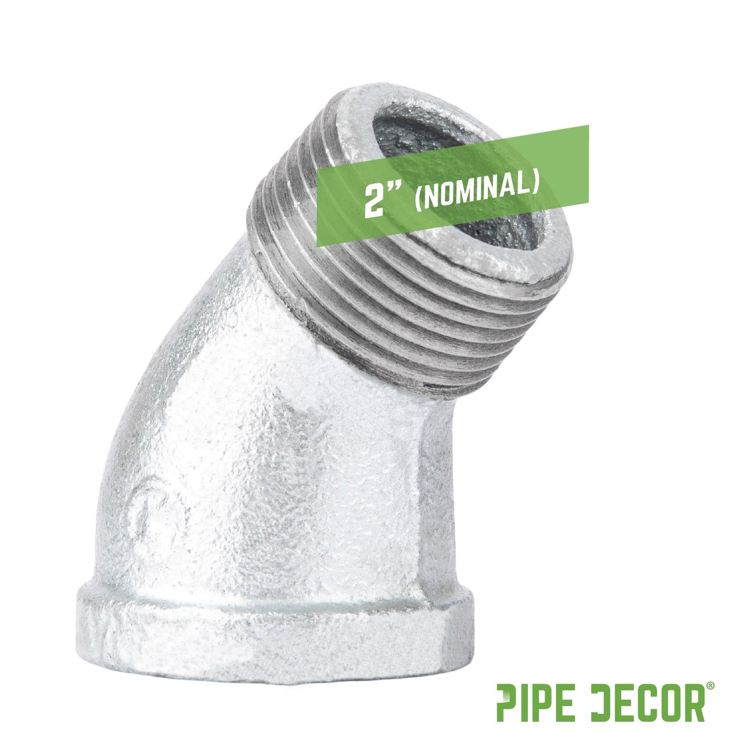 2 in. Galvanized Iron 45 Degree Street Elbow