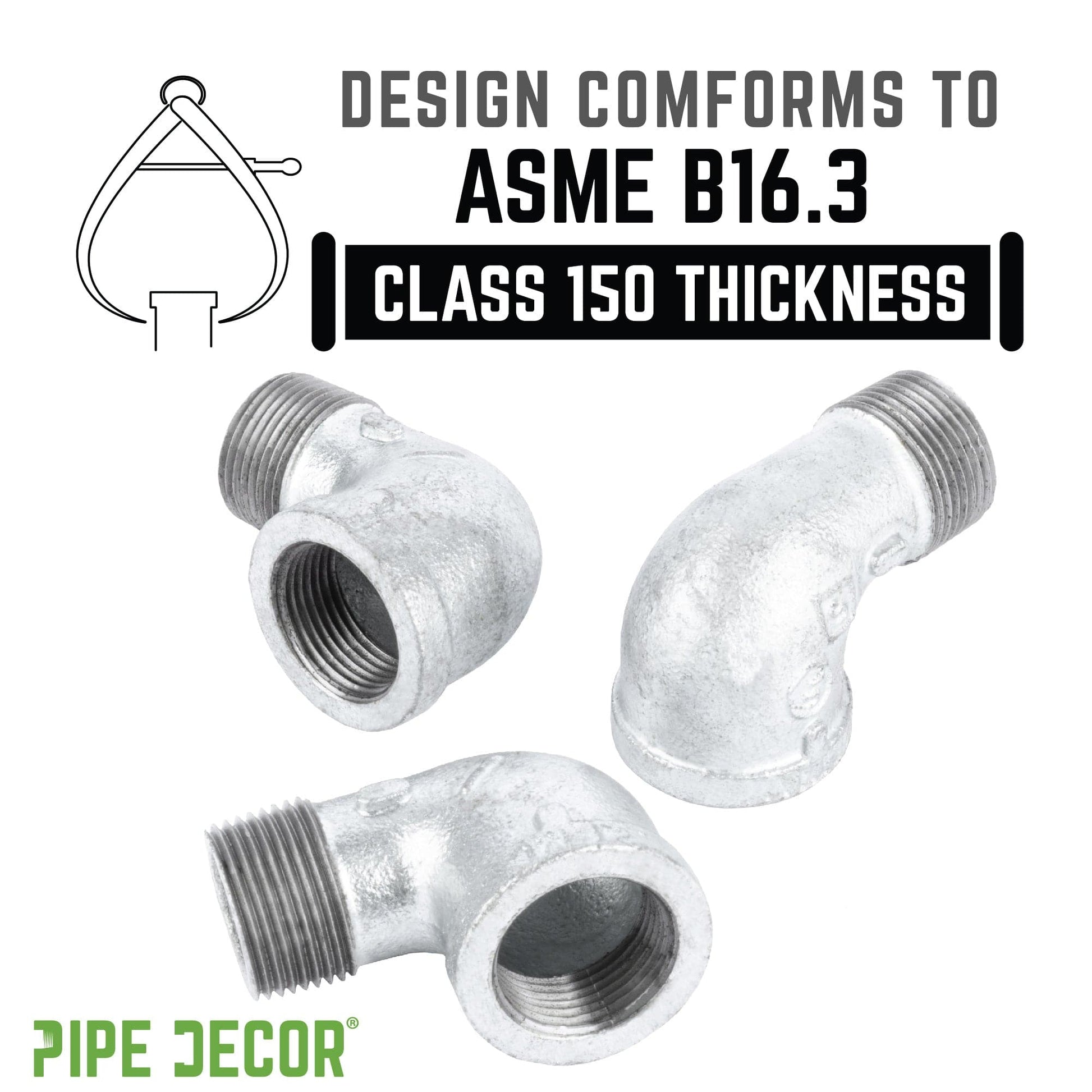 2 in. Galvanized Iron 90 Degree Street Elbow