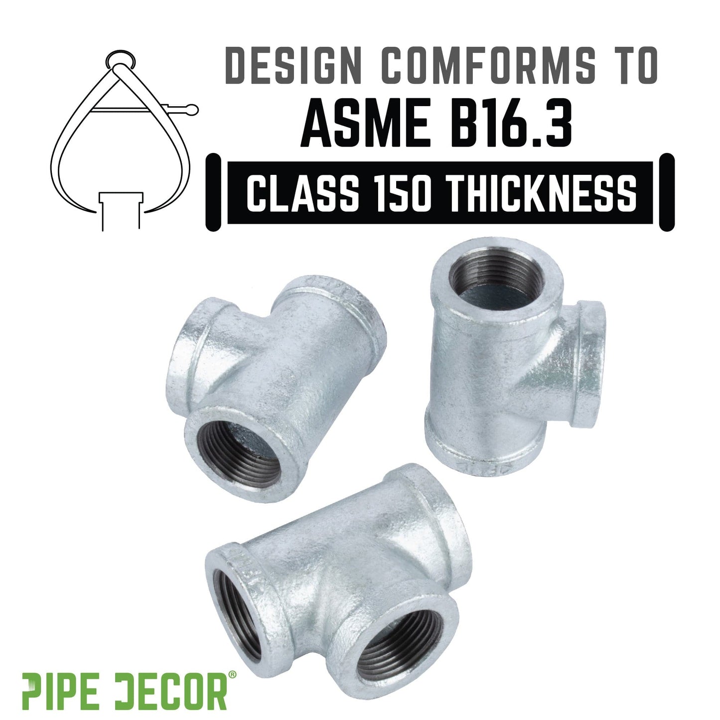 1 1/2 in. Galvanized Iron Tee