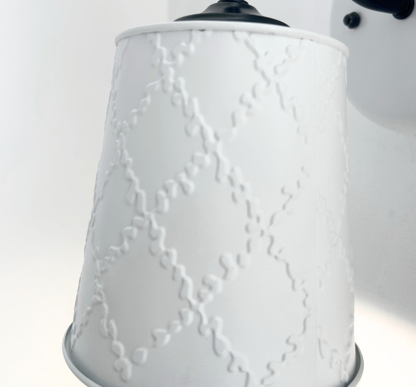 Embossed White Tin Wall Sconce