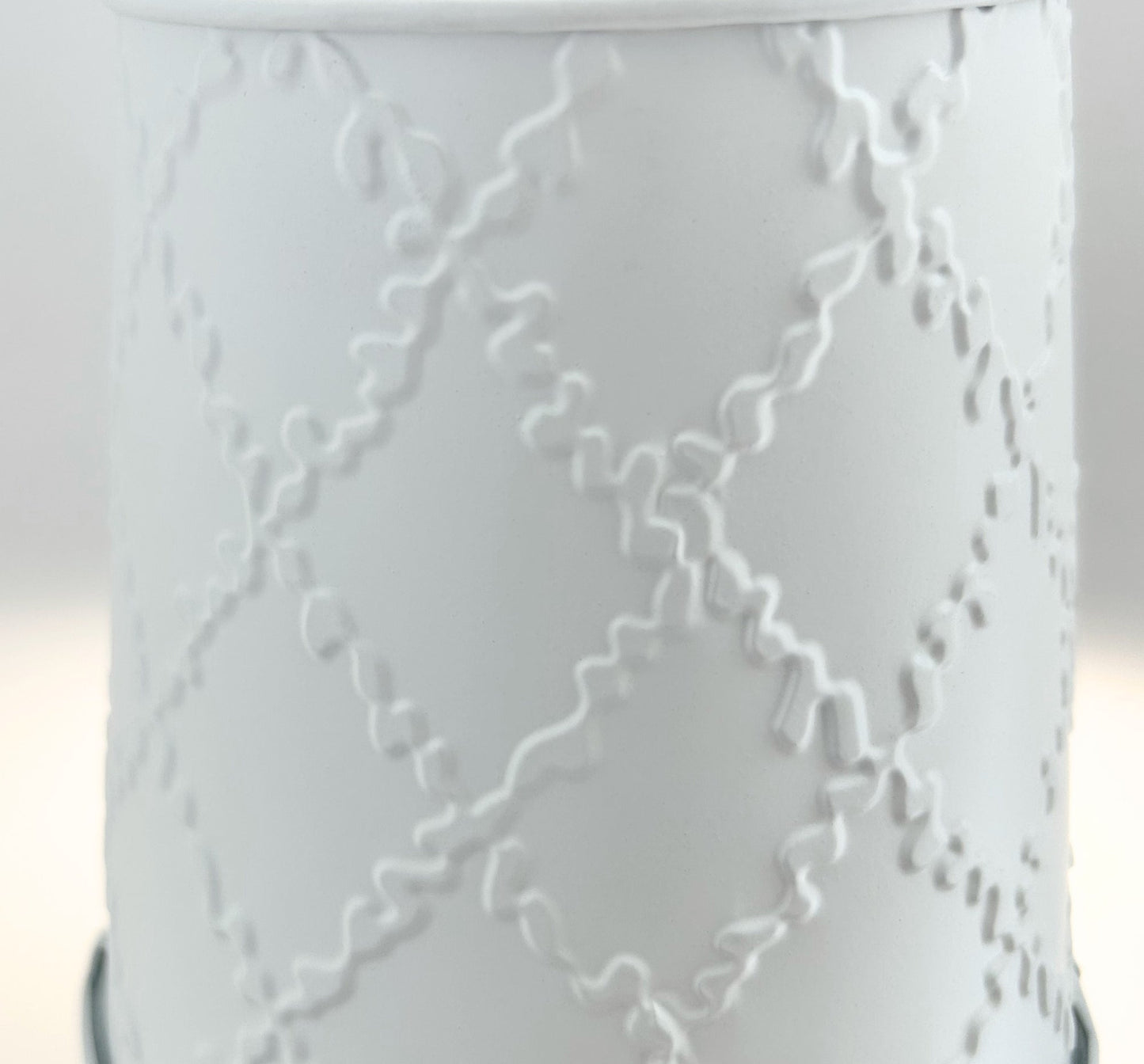 Embossed White Tin Wall Sconce