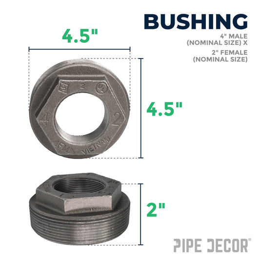 4 in. x 2 in. Black Bushing