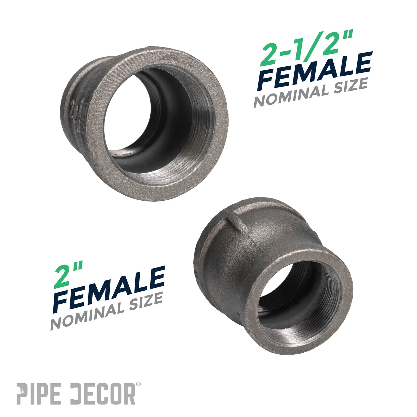 2 1/2 in. x 2 in. Black Reducing Coupling