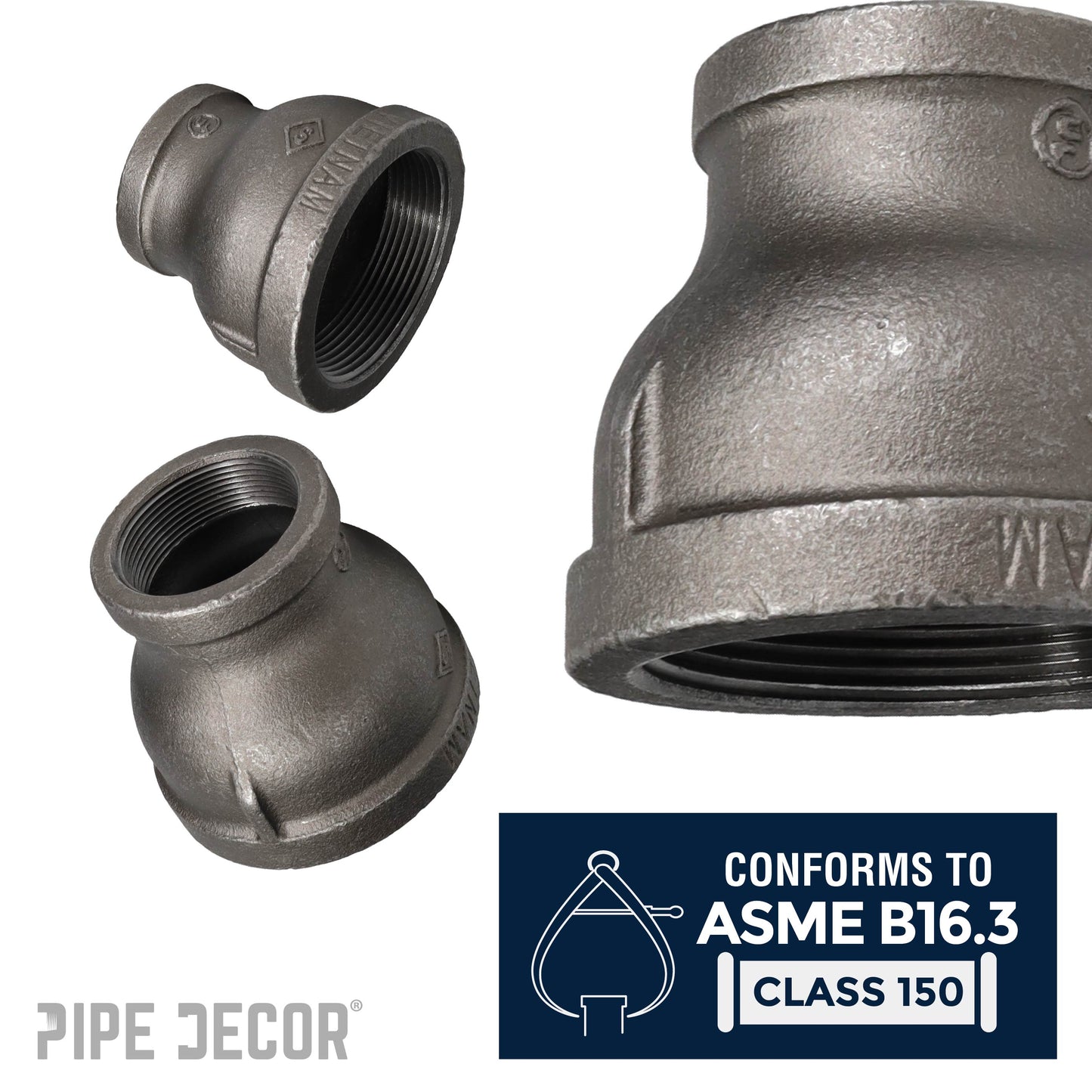 4 in. x 3 in. Black Reducing Coupling