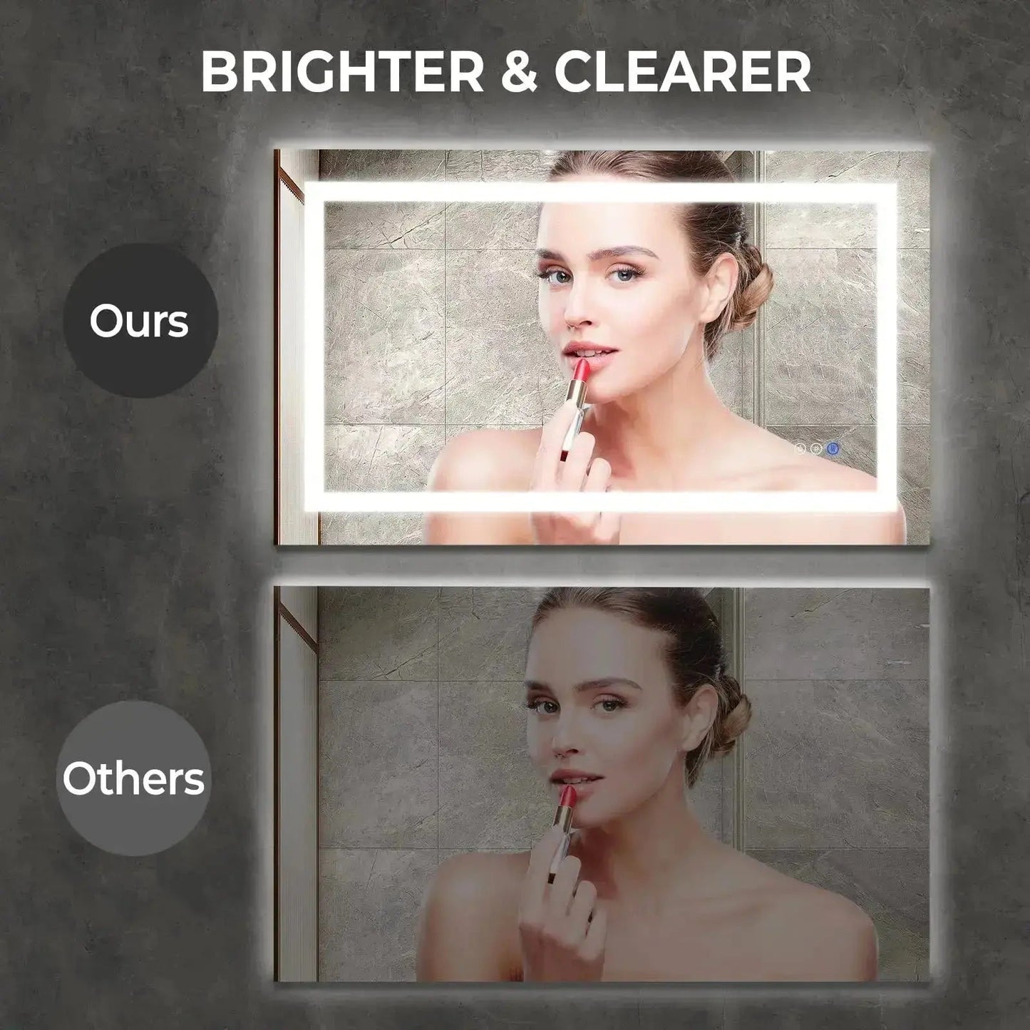 24 x 32  Inch Center Glow LED Bathroom Mirror