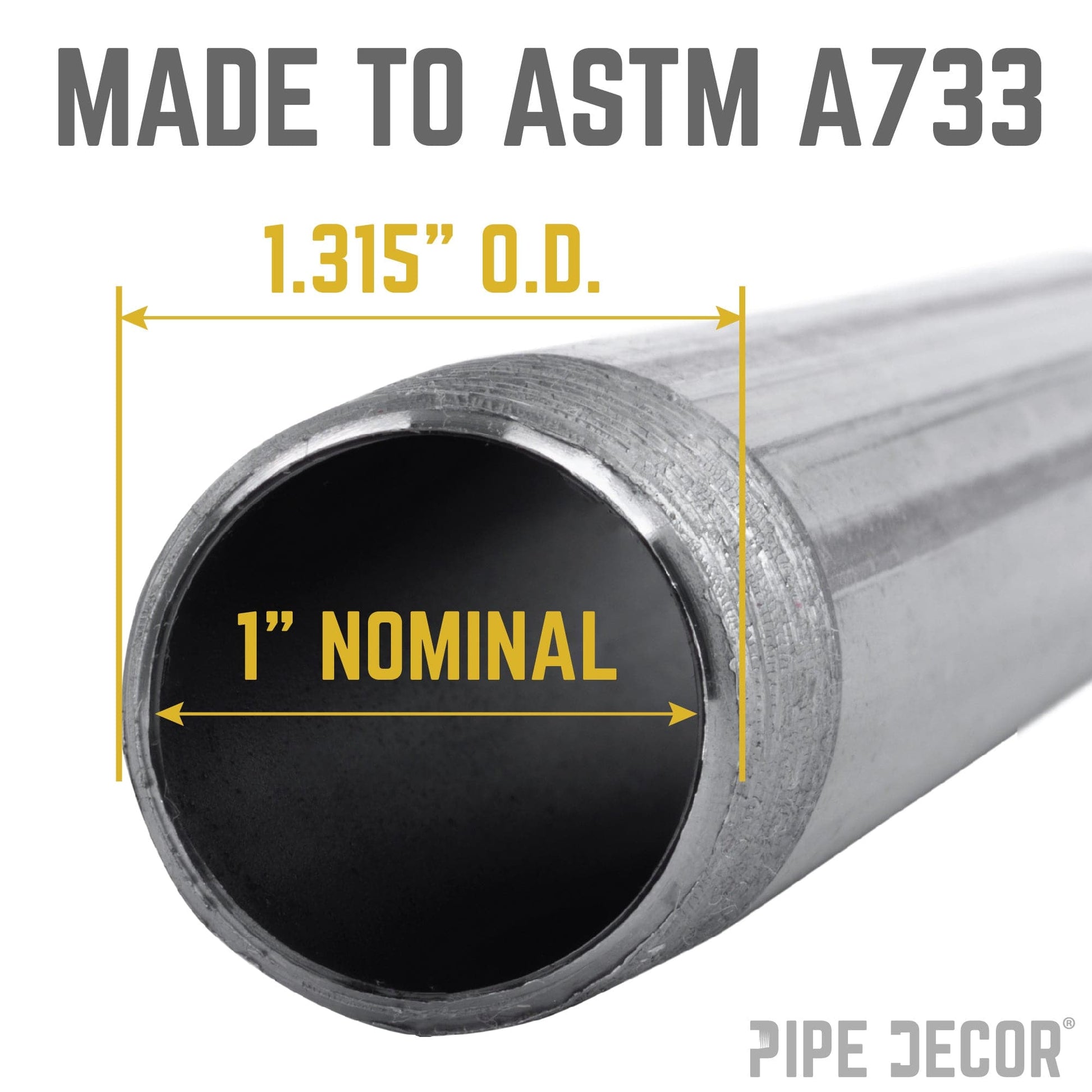 1 in. x 10 in. Black Pipe