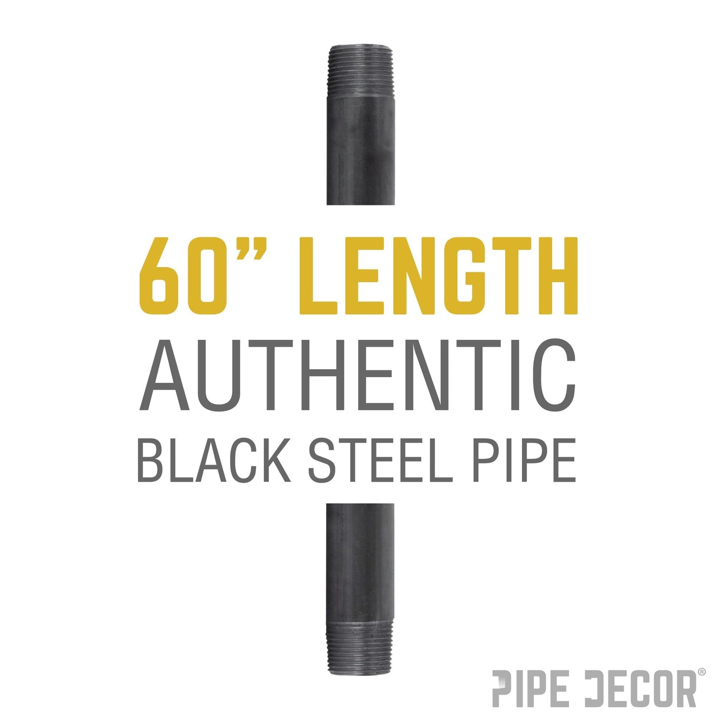 1 1/2 in. x 60 in. Black Pipe