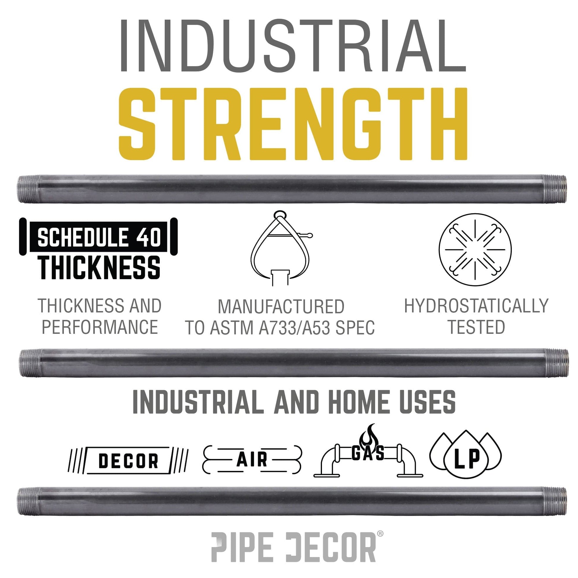 1 1/2 in. x 8 in. Black Pipe