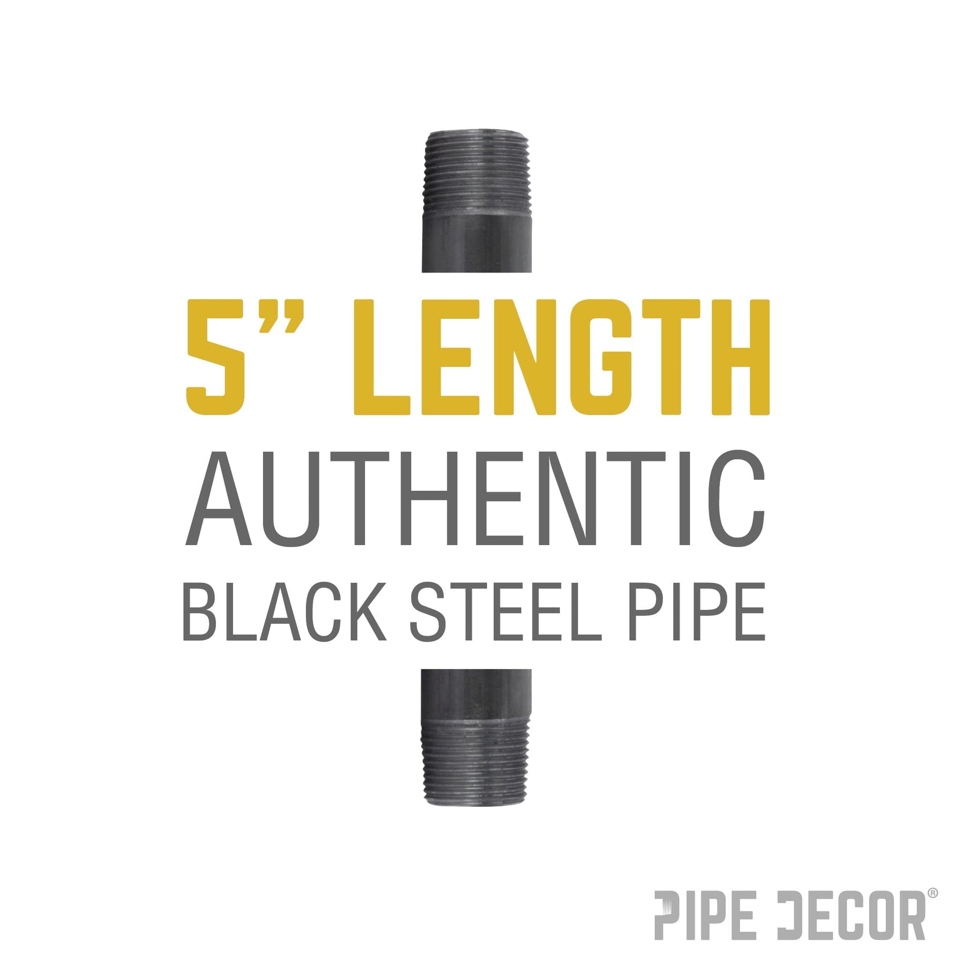 2 in. x 5 in. Black Pipe