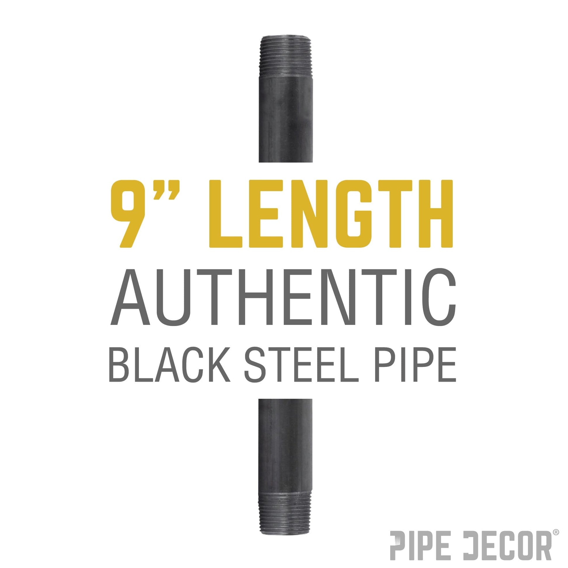 2 in. x 9 in. Black Pipe